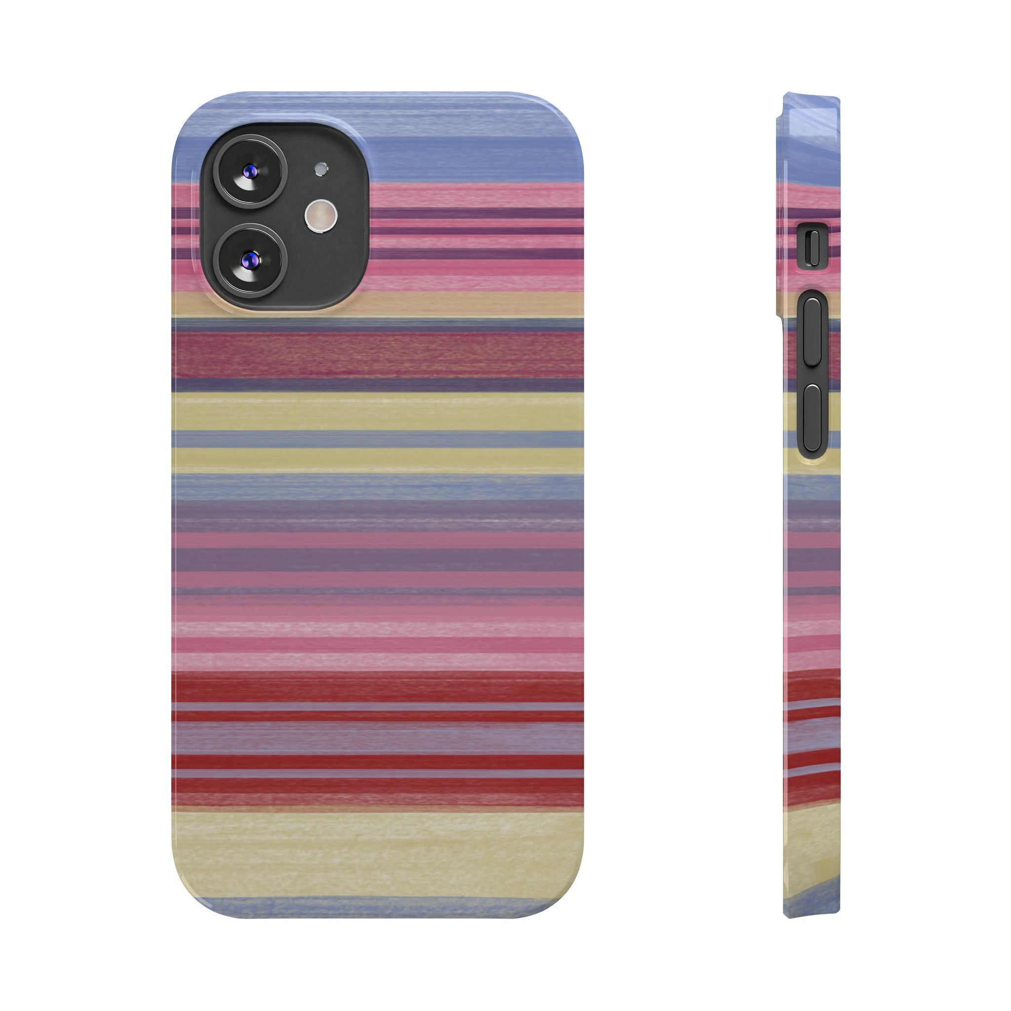 Slim Phone Case — Retro Pastel Striped Design SATC Inspired