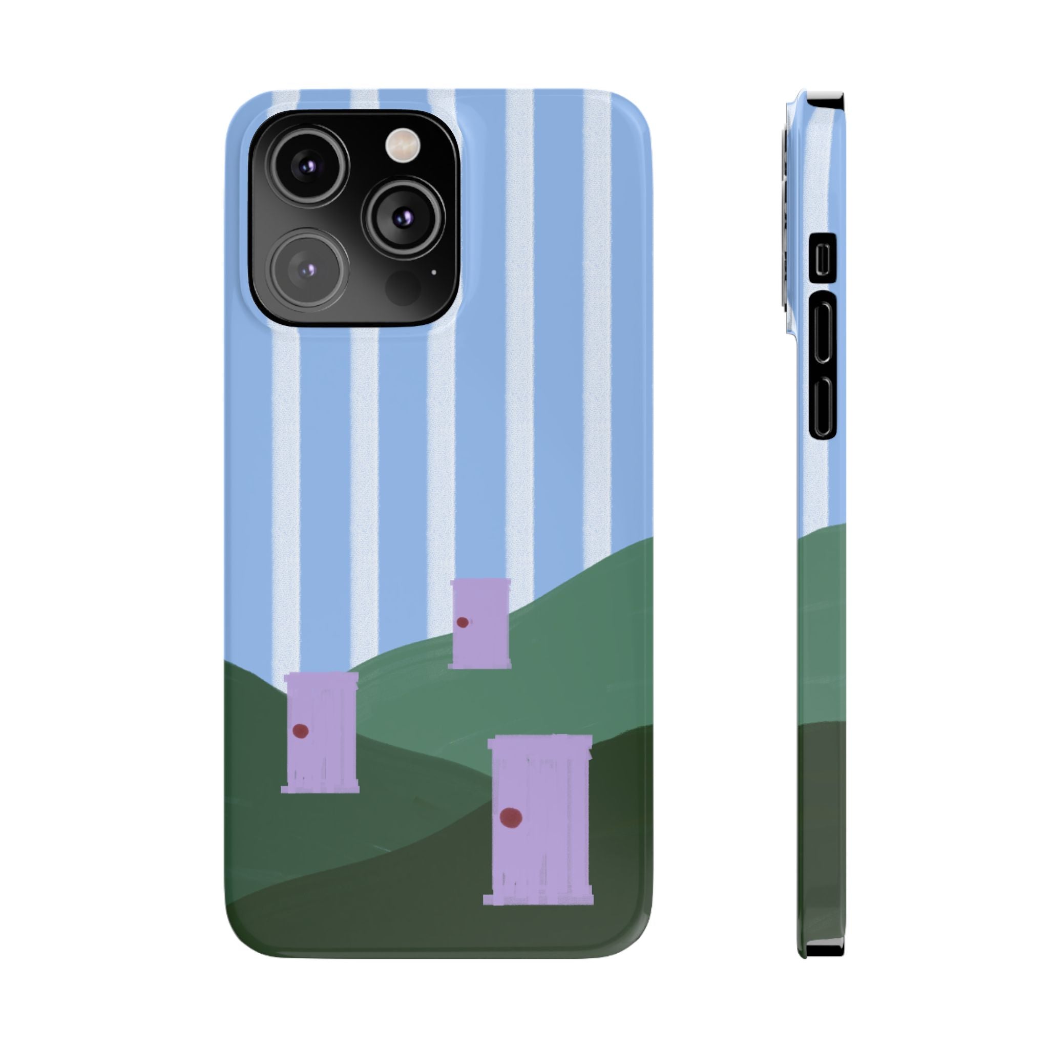 Slim Phone Case — Whimsical Purple Doorway on Green Hills Backrooms-Inspired
