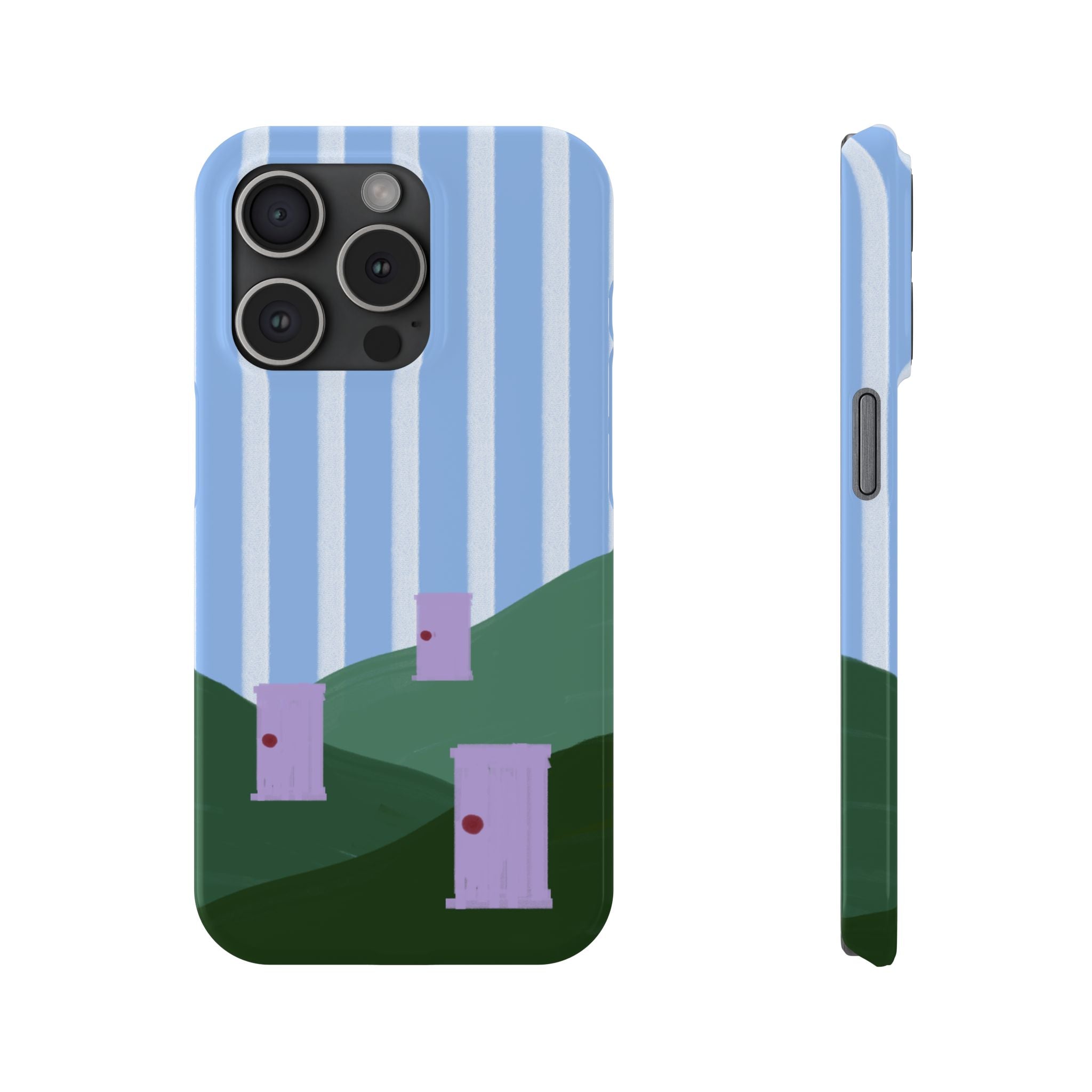 Slim Phone Case — Whimsical Purple Doorway on Green Hills Backrooms-Inspired