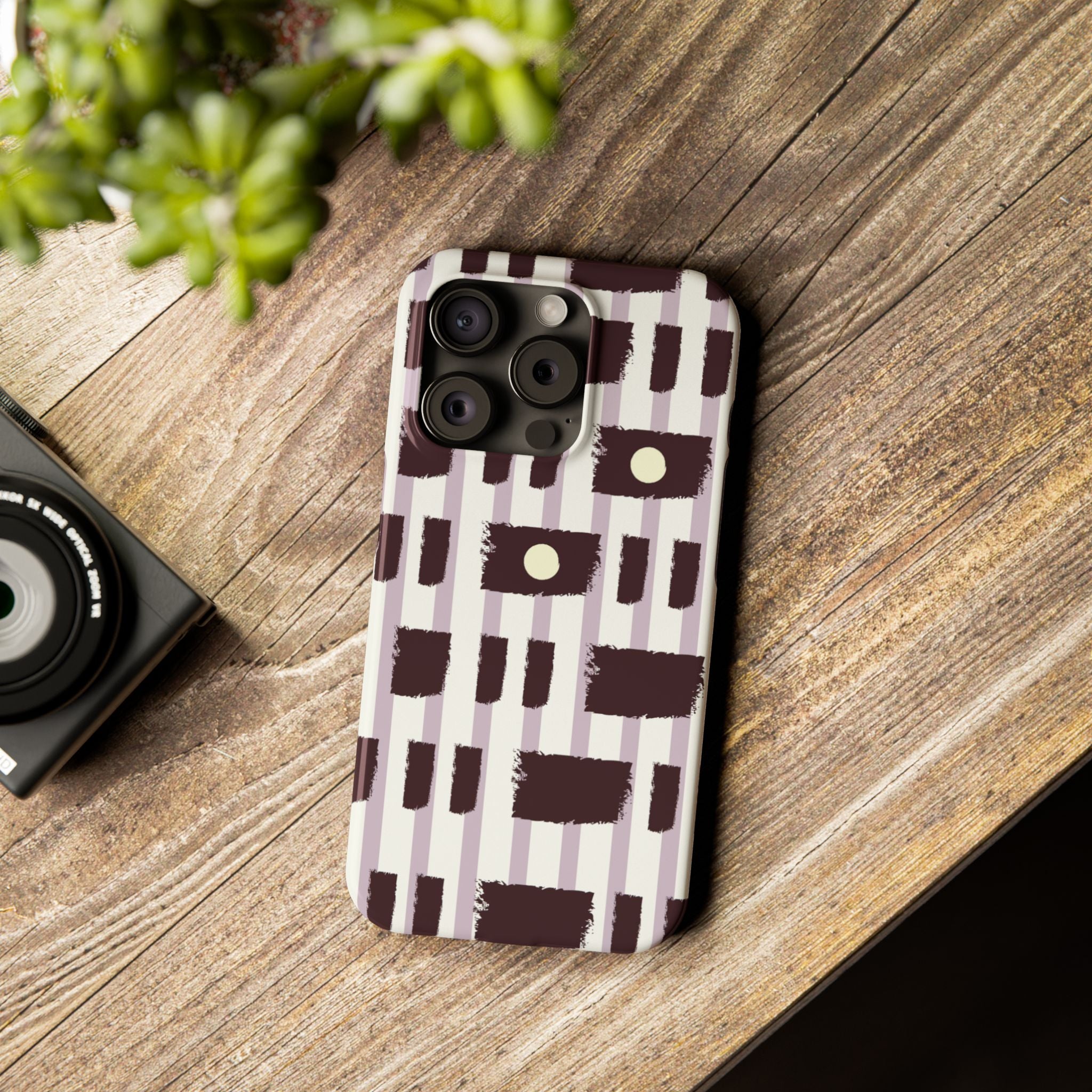 Slim Phone Case — Modern Geometric Stripe Pattern