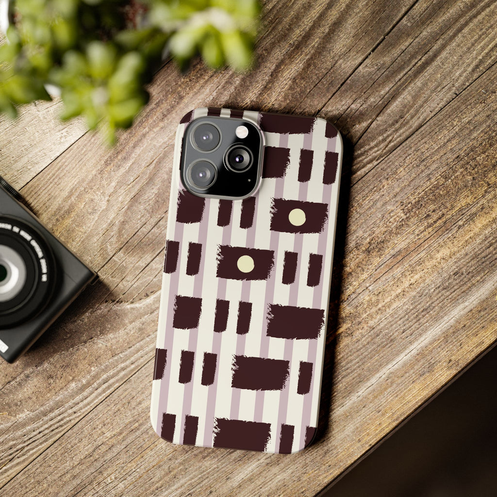 Slim Phone Case — Modern Geometric Stripe Pattern