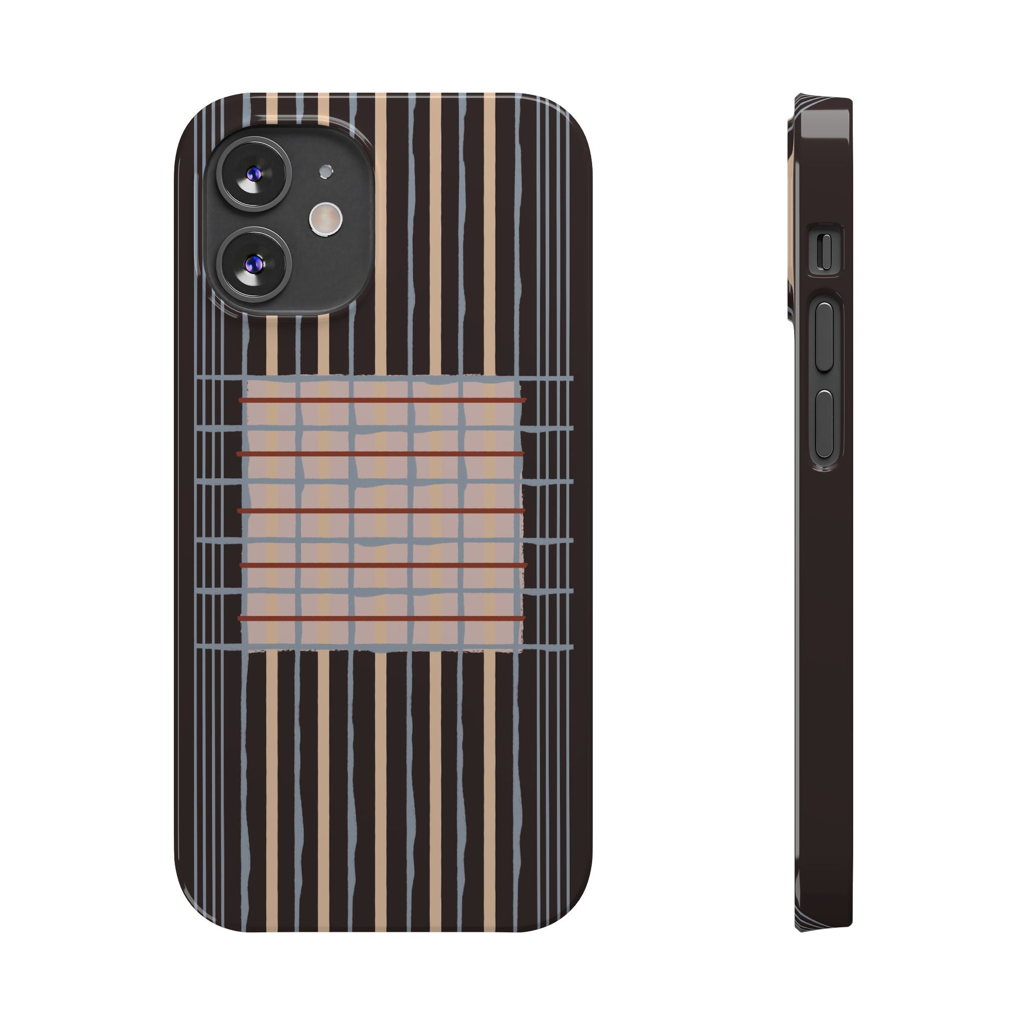 Slim Phone Case — Modern Geometric Stripe Pattern
