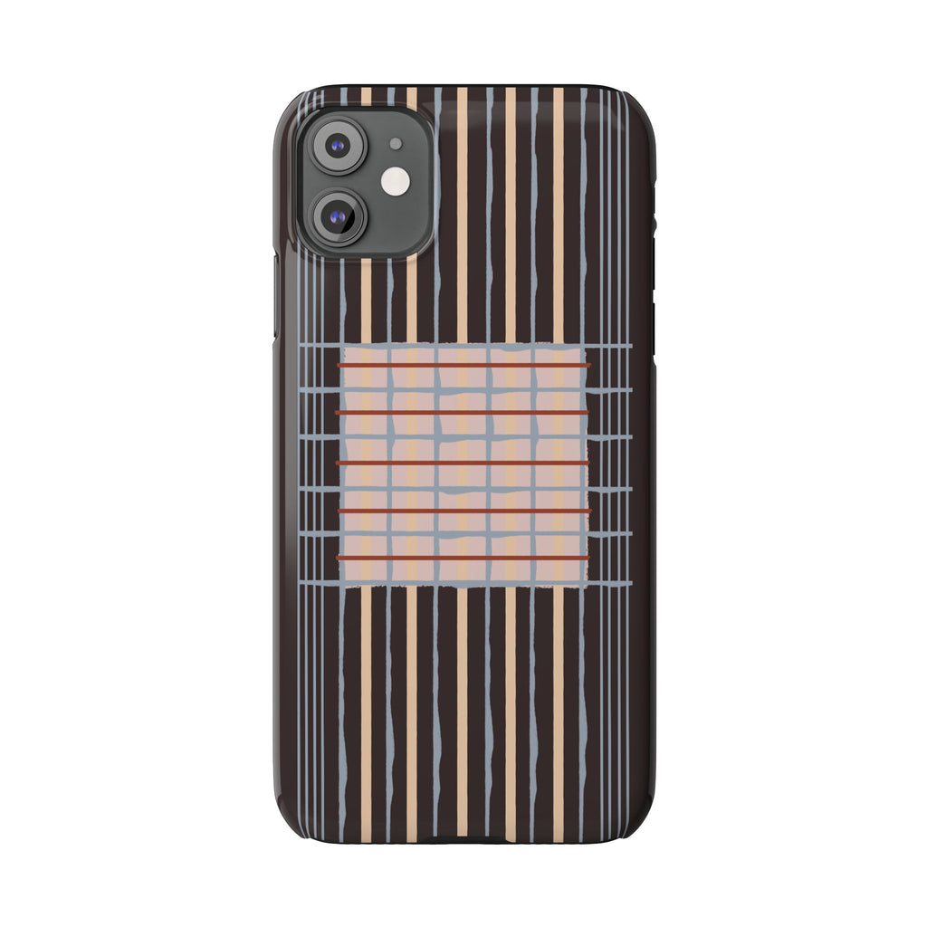 Slim Phone Case — Modern Geometric Stripe Pattern