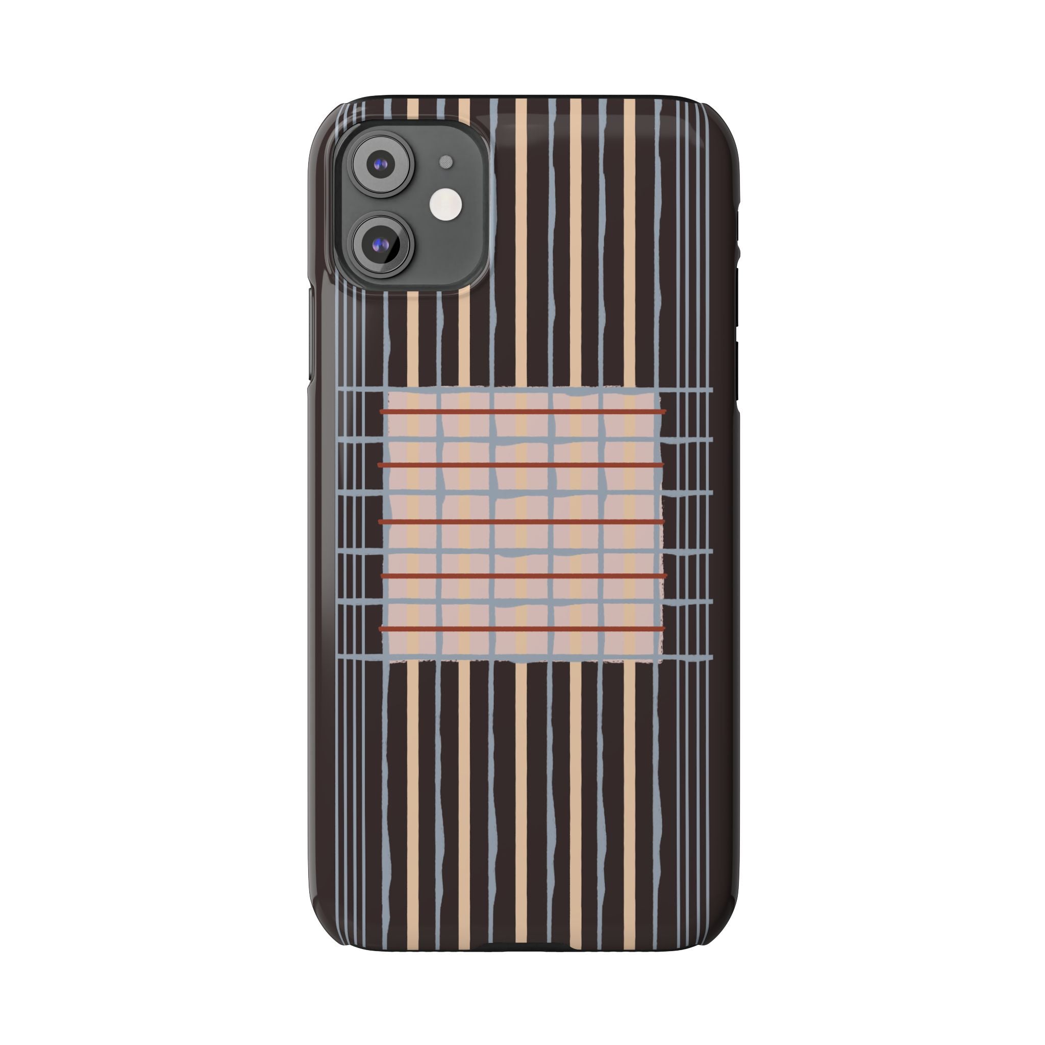 Slim Phone Case — Modern Geometric Stripe Pattern