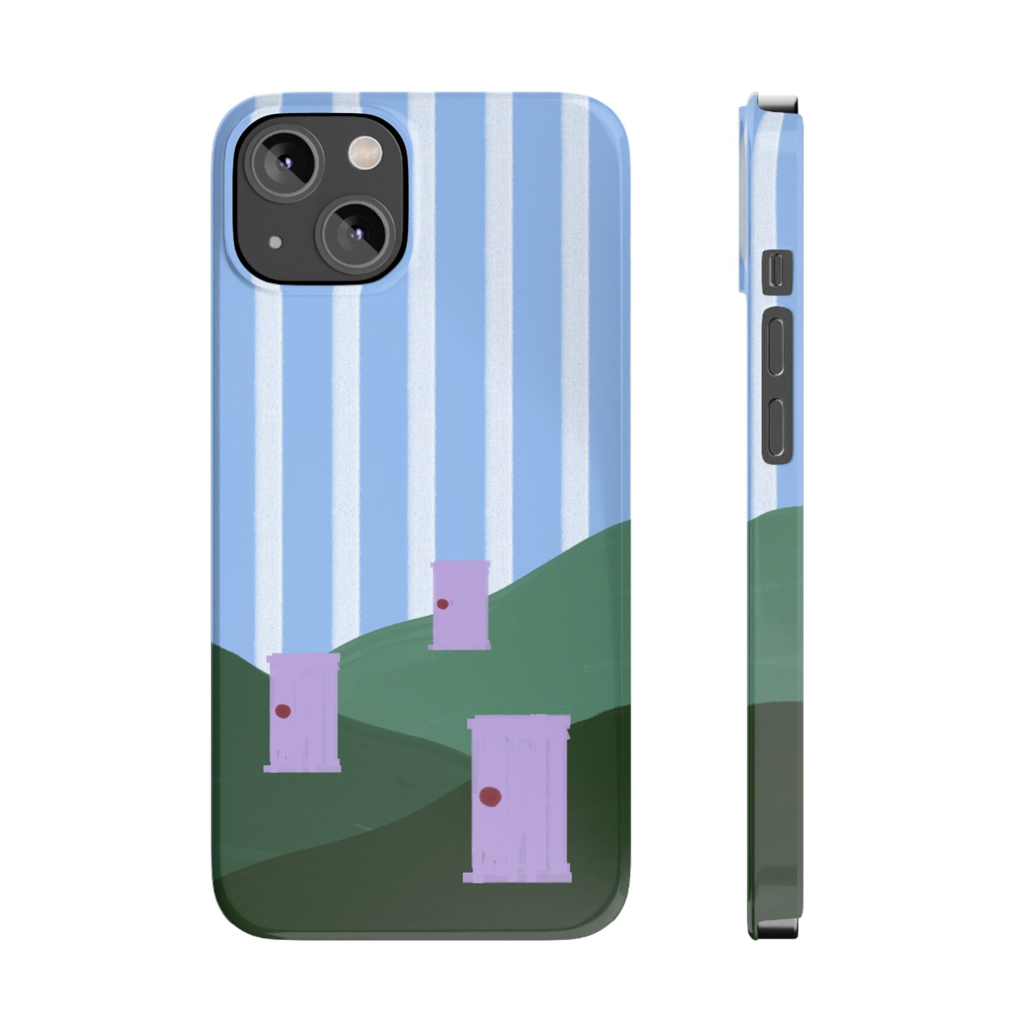 Slim Phone Case — Whimsical Purple Doorway on Green Hills Backrooms-Inspired
