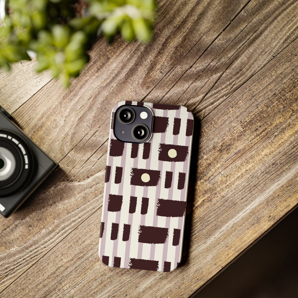 Slim Phone Case — Modern Geometric Stripe Pattern
