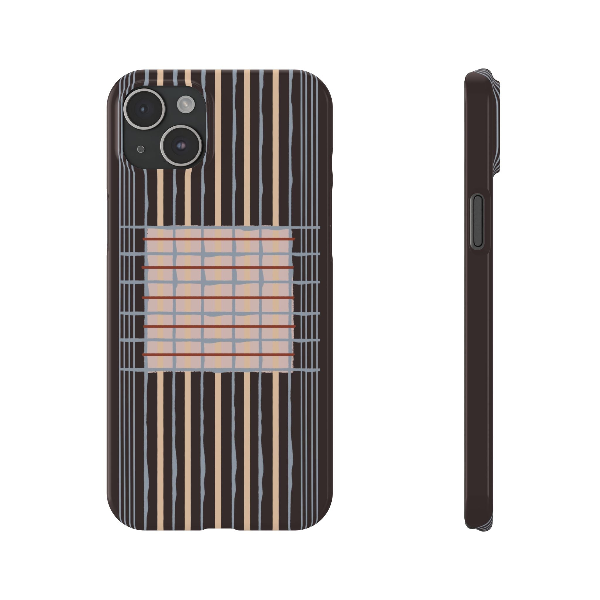 Slim Phone Case — Modern Geometric Stripe Pattern