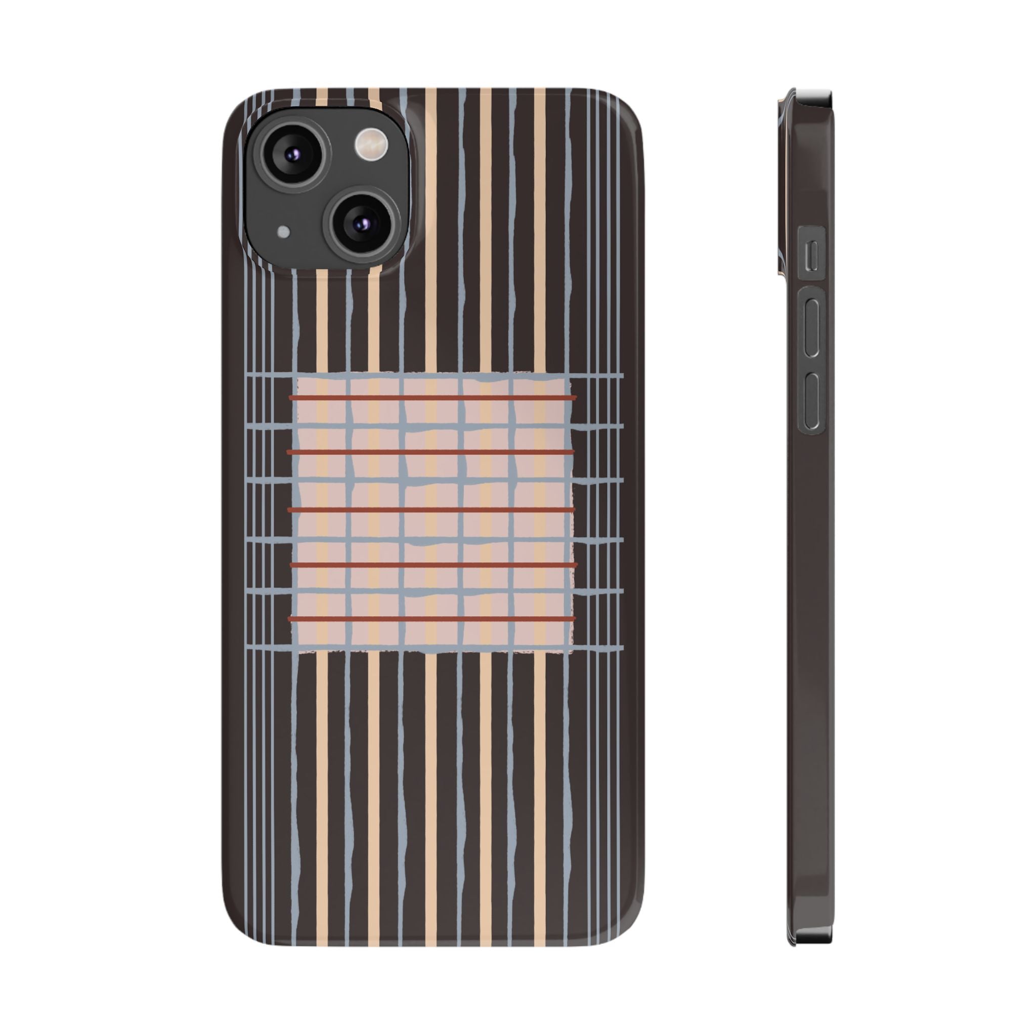 Slim Phone Case — Modern Geometric Stripe Pattern