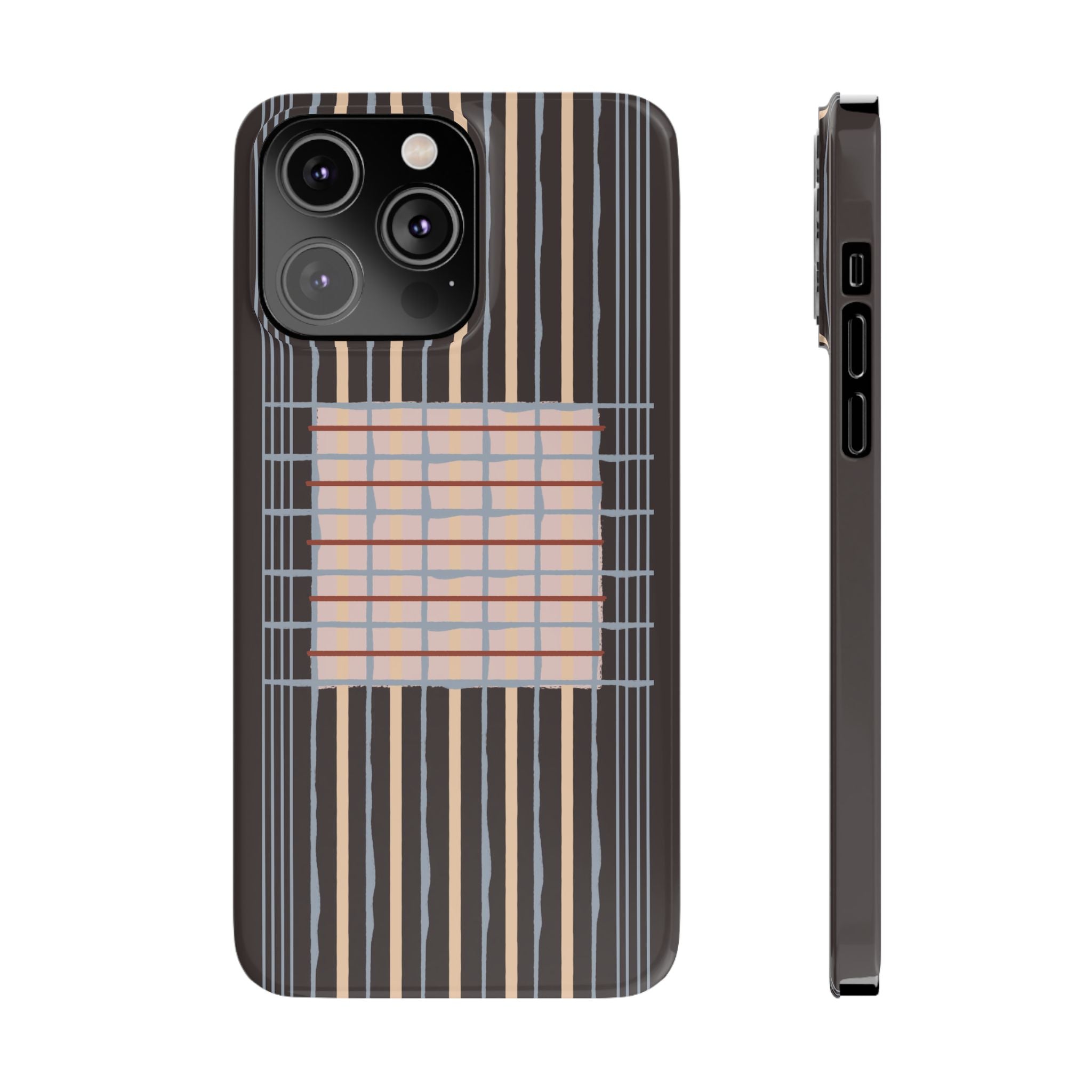 Slim Phone Case — Modern Geometric Stripe Pattern