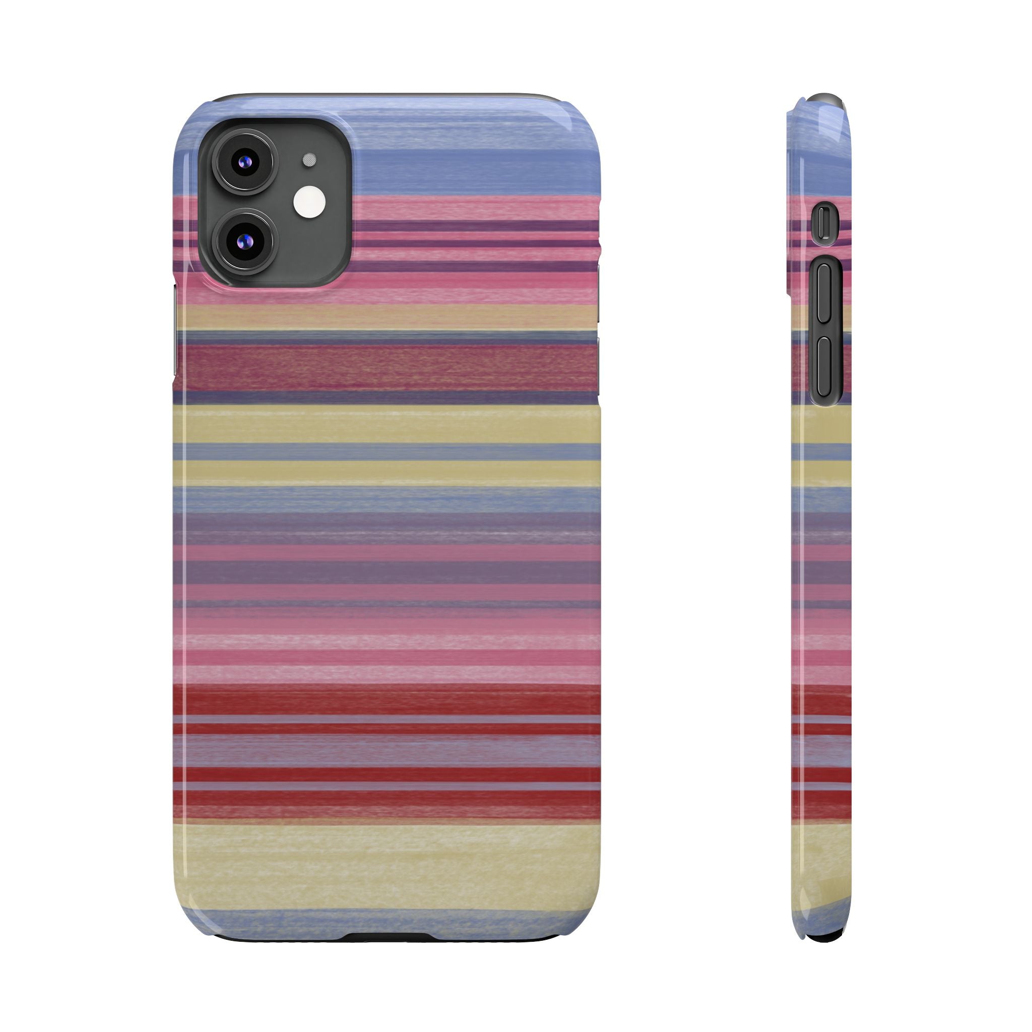 Slim Phone Case — Retro Pastel Striped Design SATC Inspired