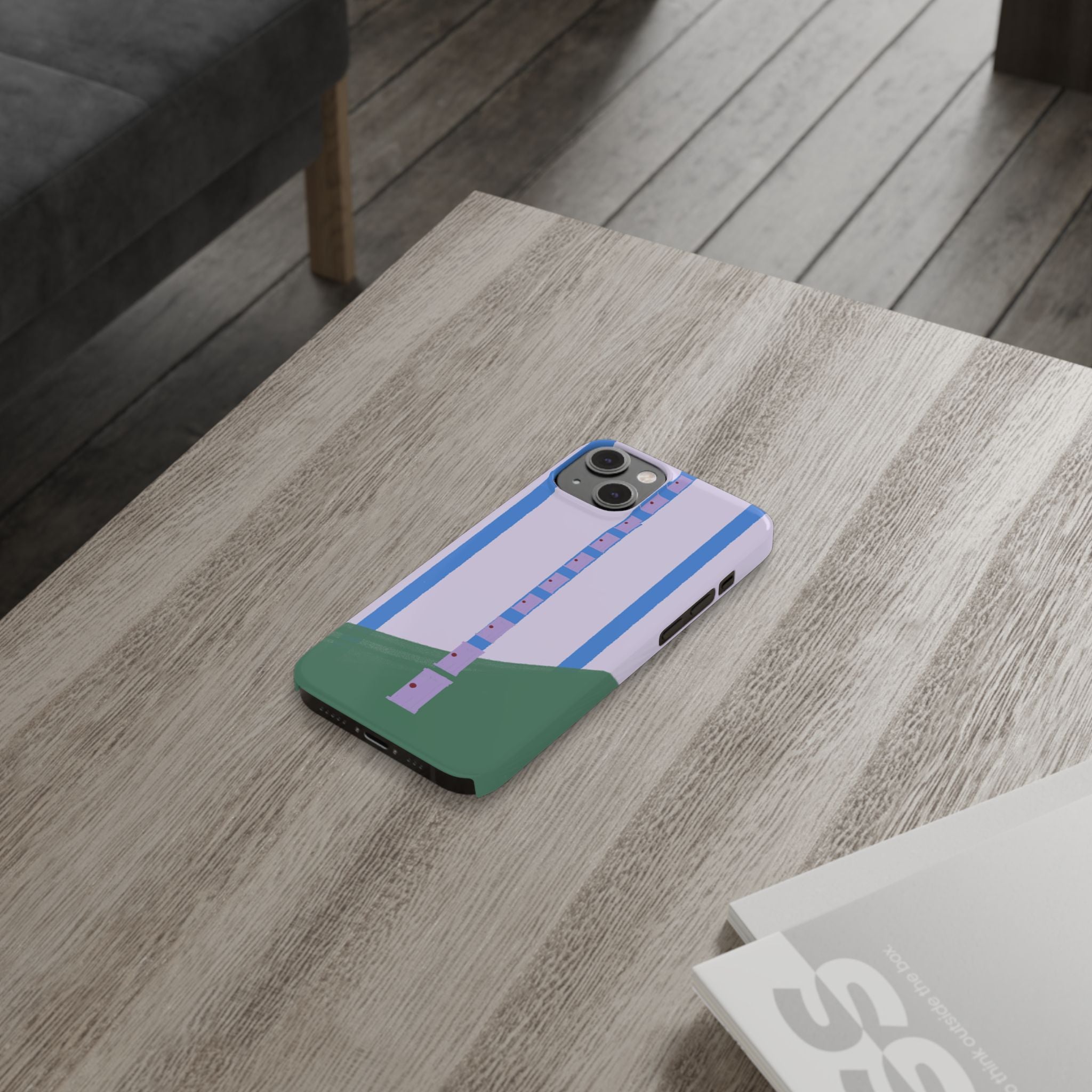 Slim Phone Case — Backroom-Inspired Minimal Chair Illustration