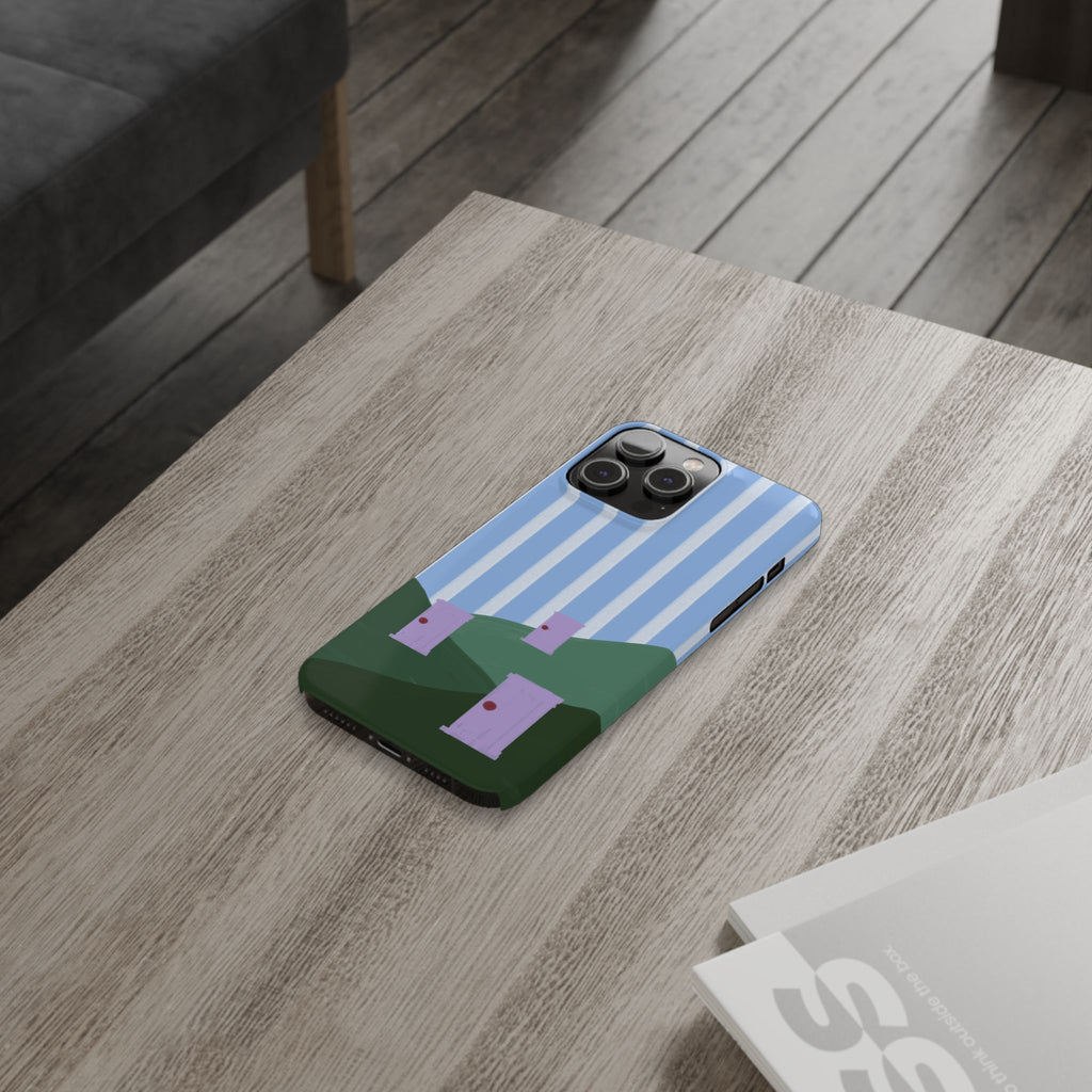 Slim Phone Case — Whimsical Purple Doorway on Green Hills Backrooms-Inspired