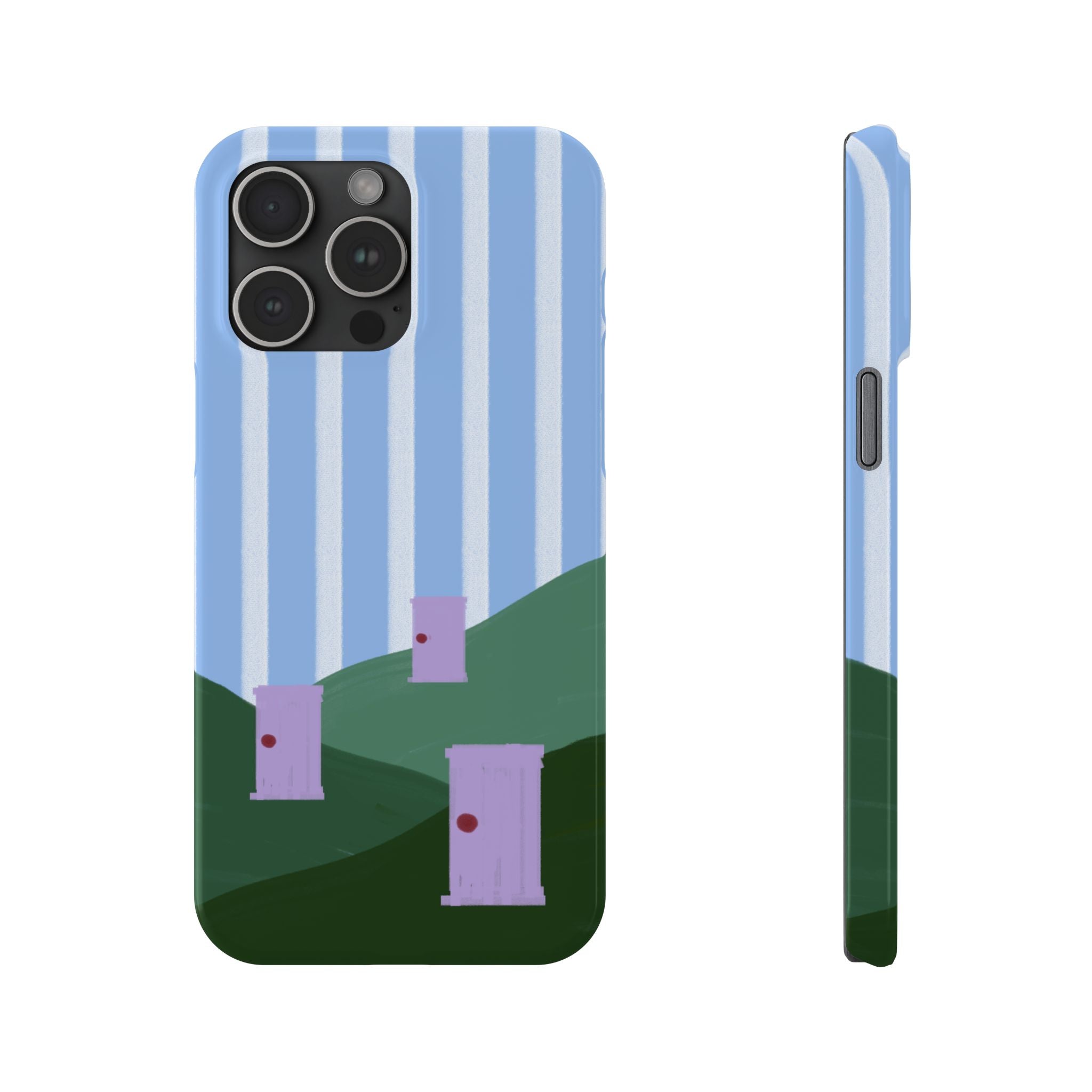 Slim Phone Case — Whimsical Purple Doorway on Green Hills Backrooms-Inspired