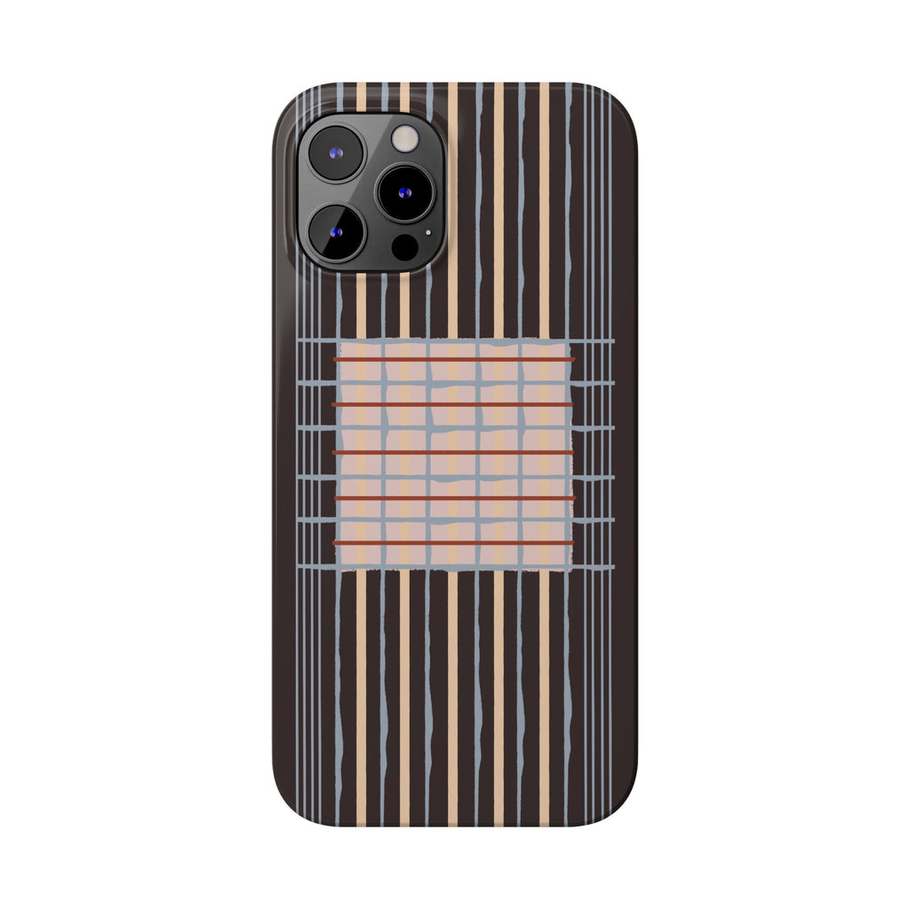 Slim Phone Case — Modern Geometric Stripe Pattern