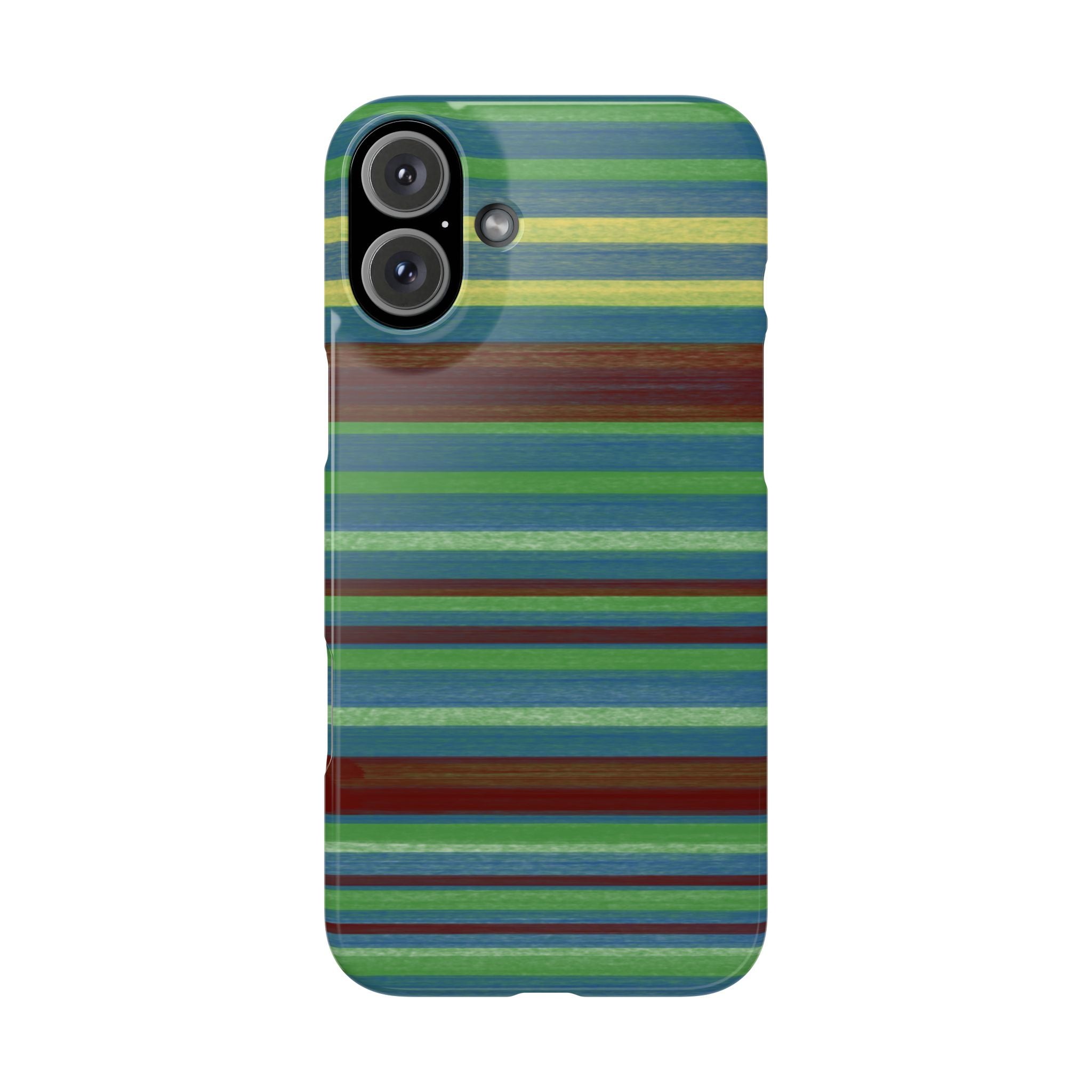 Striped Green Slim Phone Case — Blue & Teal Horizontal Stripes SATC Inspired