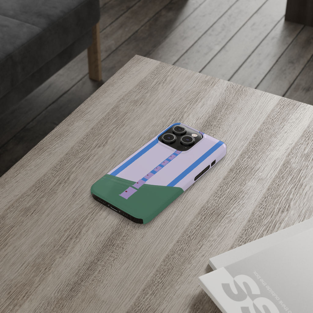 Slim Phone Case — Backroom-Inspired Minimal Chair Illustration