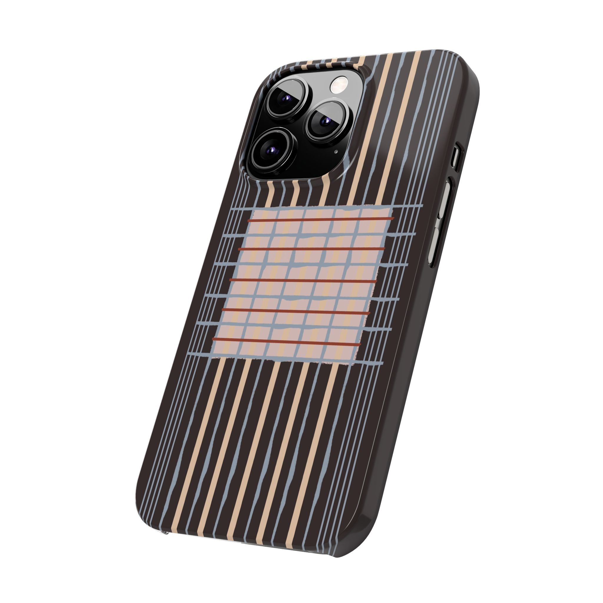 Slim Phone Case — Modern Geometric Stripe Pattern