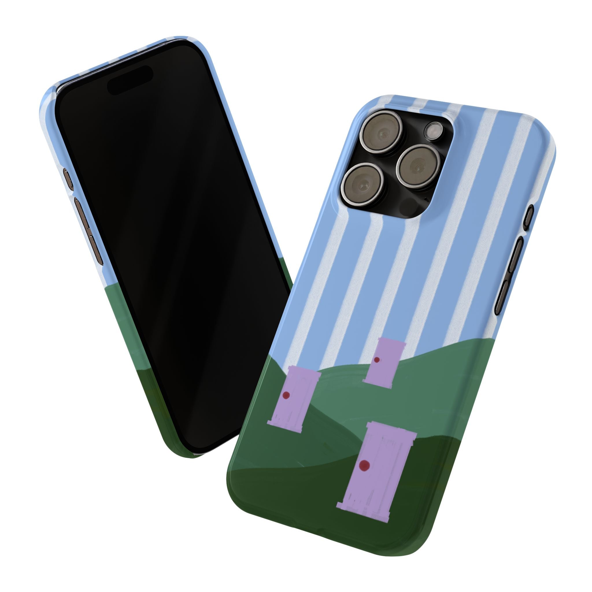 Slim Phone Case — Whimsical Purple Doorway on Green Hills Backrooms-Inspired