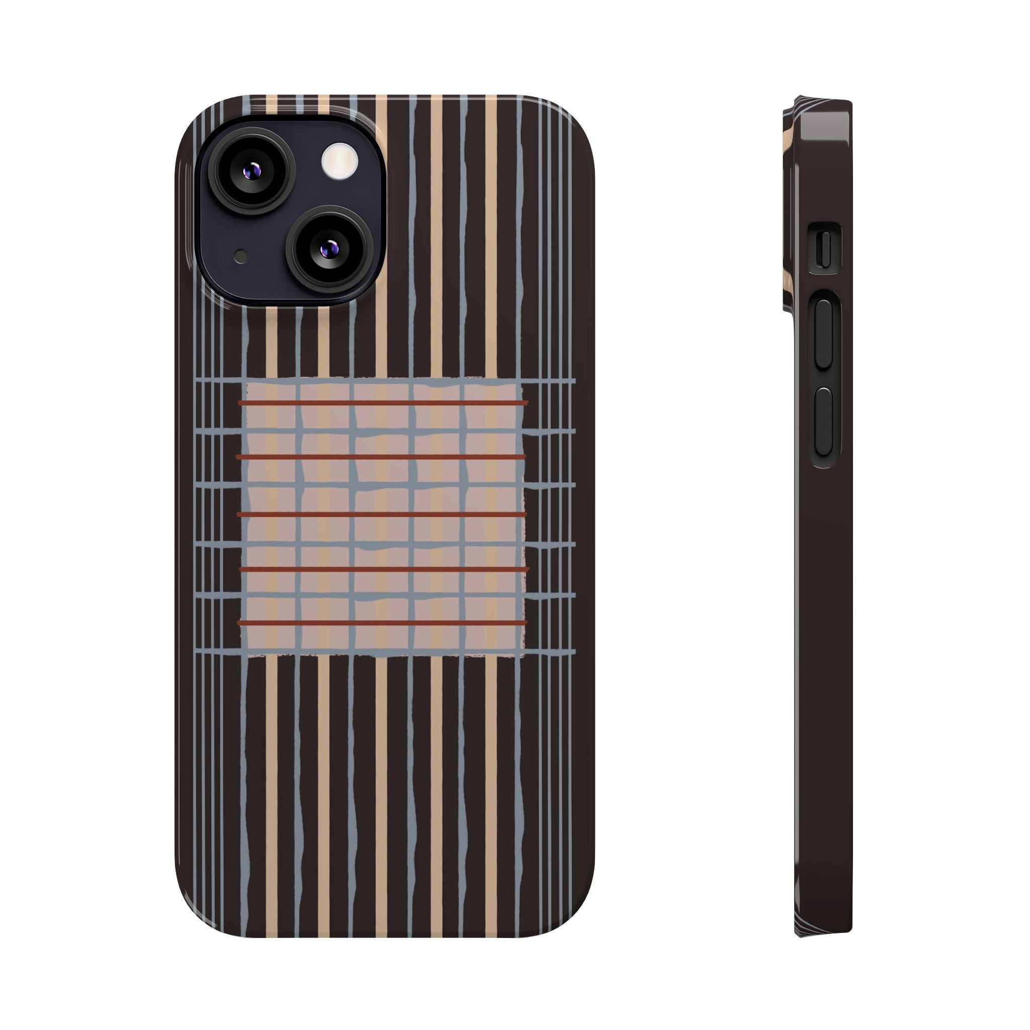 Slim Phone Case — Modern Geometric Stripe Pattern