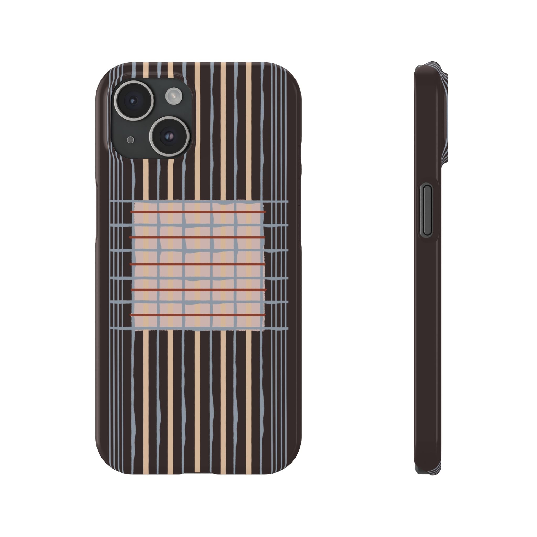 Slim Phone Case — Modern Geometric Stripe Pattern