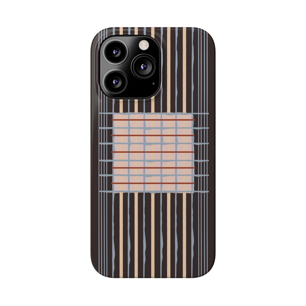 Slim Phone Case — Modern Geometric Stripe Pattern