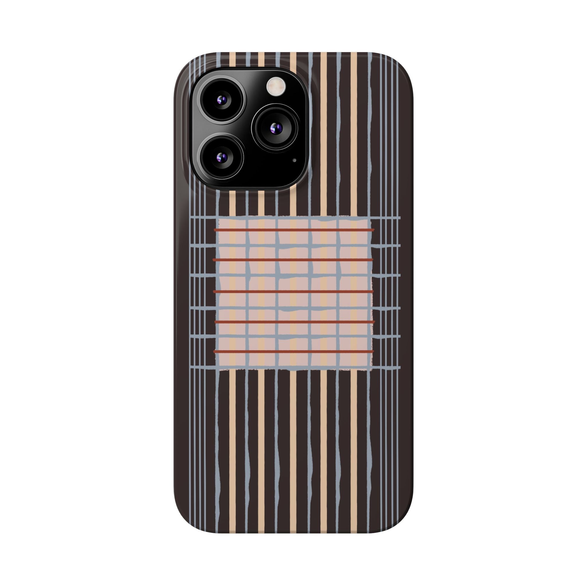 Slim Phone Case — Modern Geometric Stripe Pattern