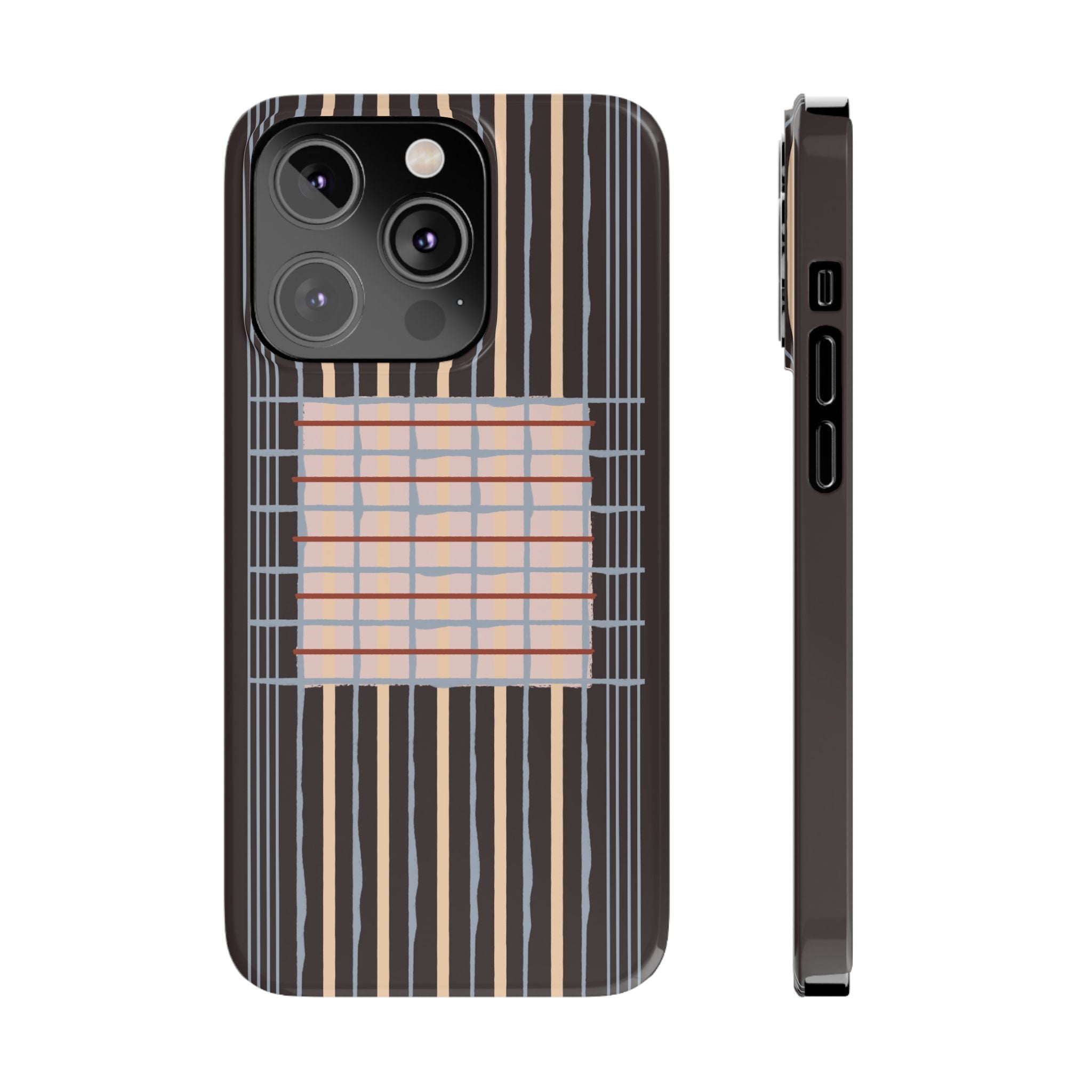 Slim Phone Case — Modern Geometric Stripe Pattern