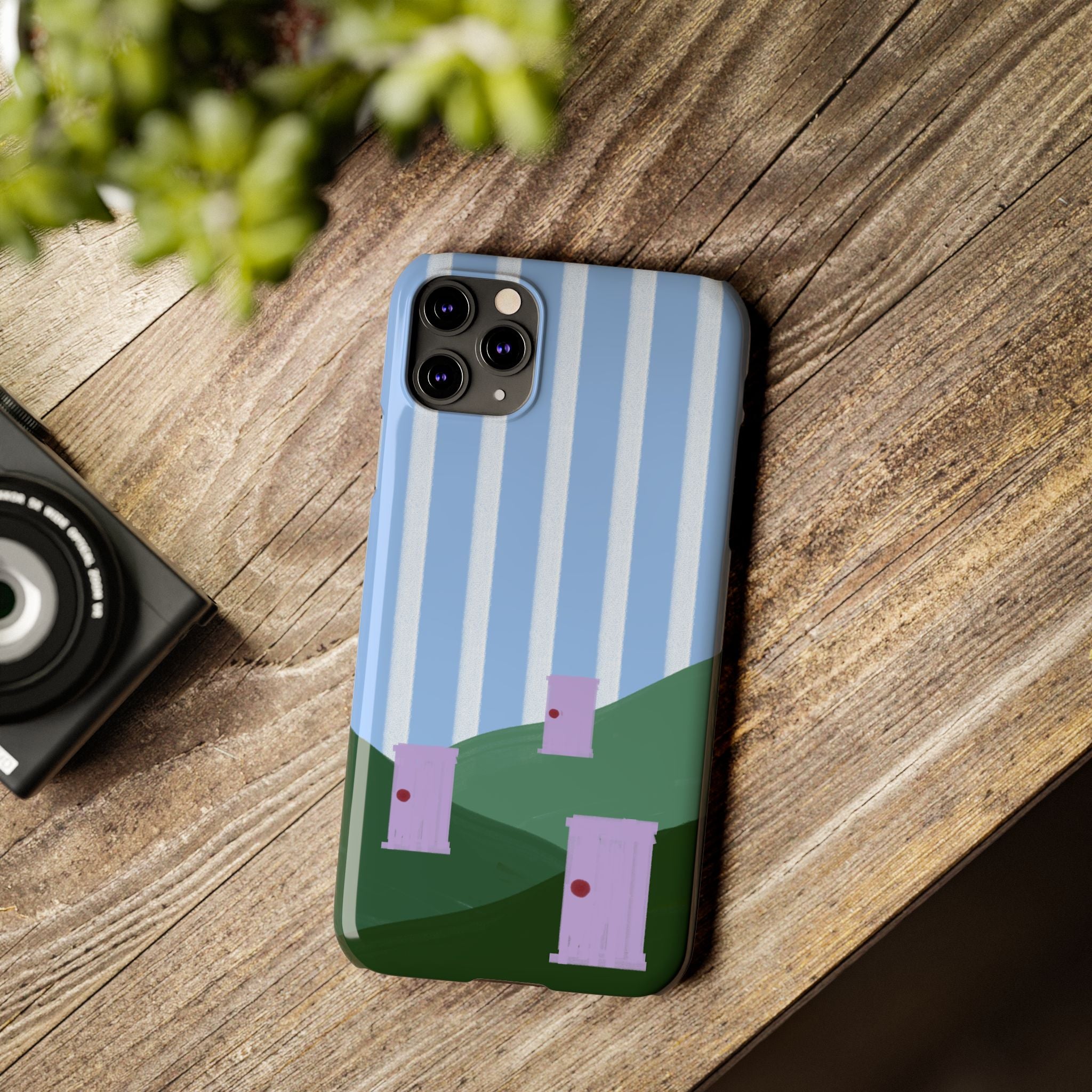 Slim Phone Case — Whimsical Purple Doorway on Green Hills Backrooms-Inspired