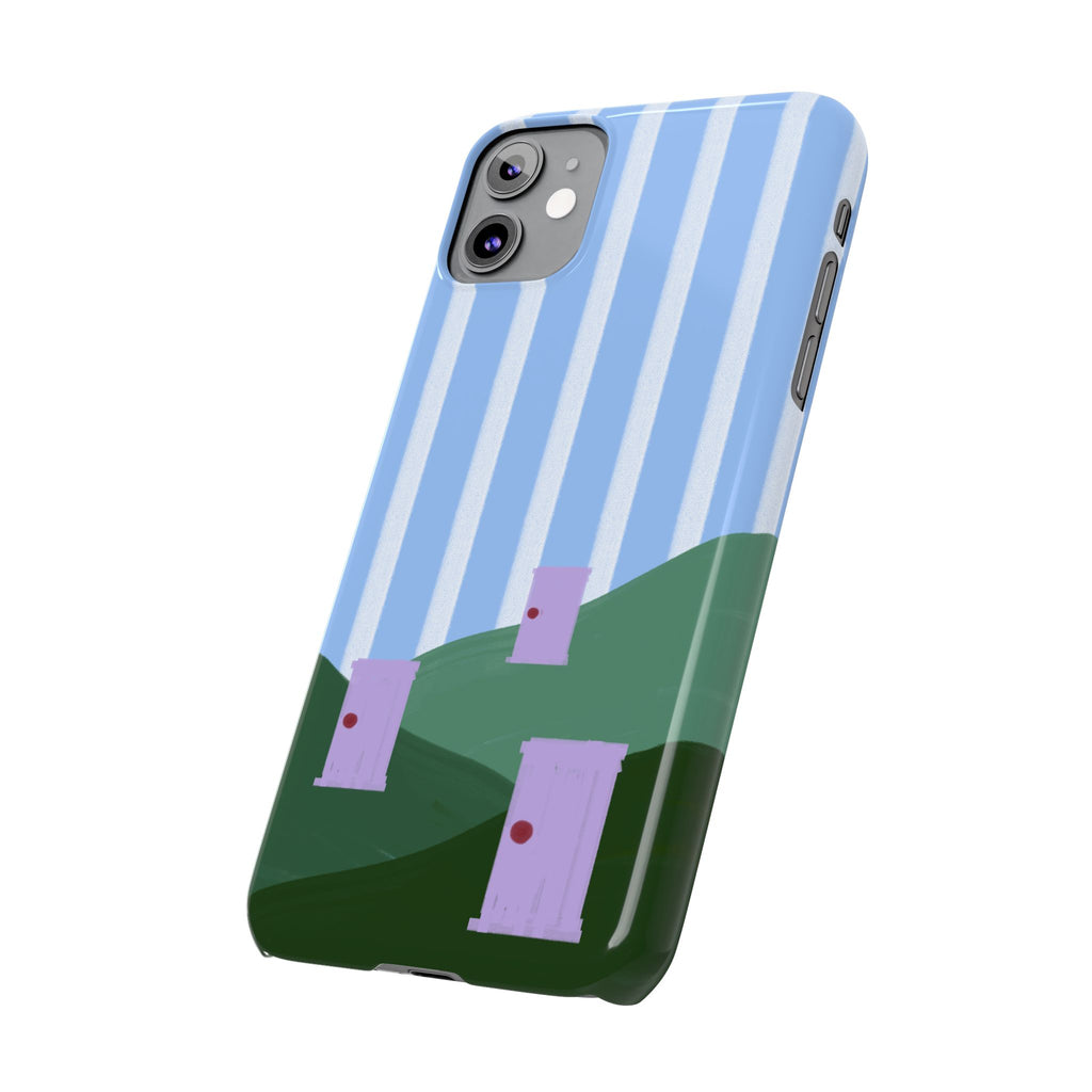 Slim Phone Case — Whimsical Purple Doorway on Green Hills Backrooms-Inspired