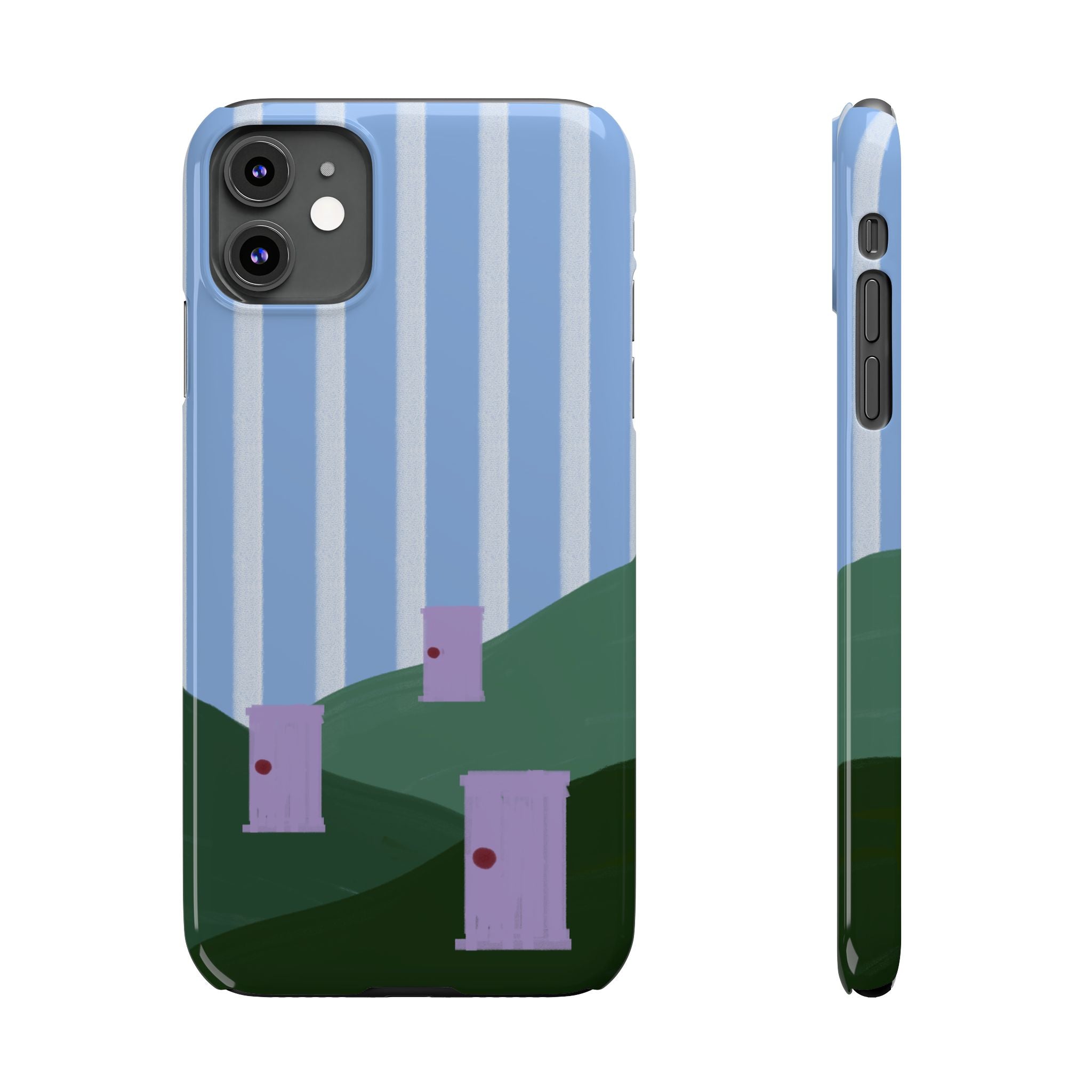 Slim Phone Case — Whimsical Purple Doorway on Green Hills Backrooms-Inspired