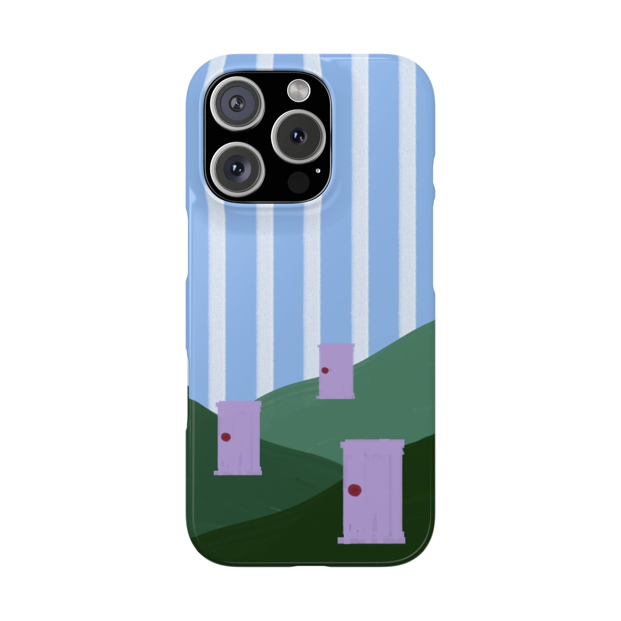 Slim Phone Case — Whimsical Purple Doorway on Green Hills Backrooms-Inspired
