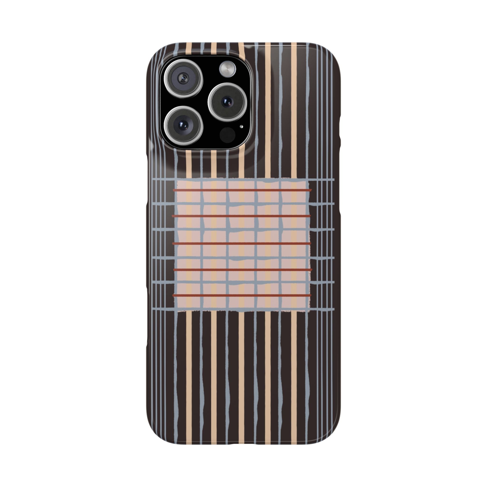 Slim Phone Case — Modern Geometric Stripe Pattern