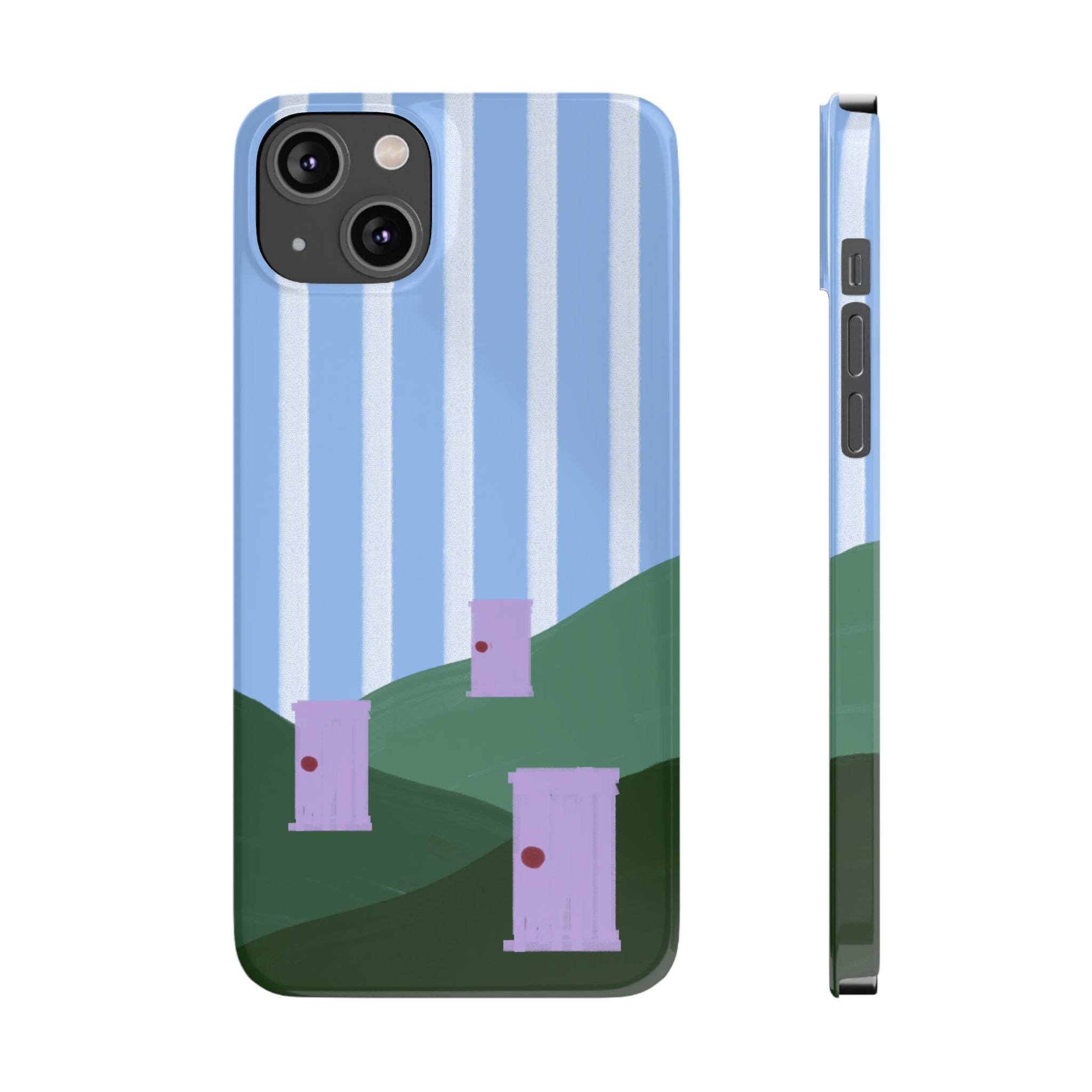 Slim Phone Case — Whimsical Purple Doorway on Green Hills Backrooms-Inspired