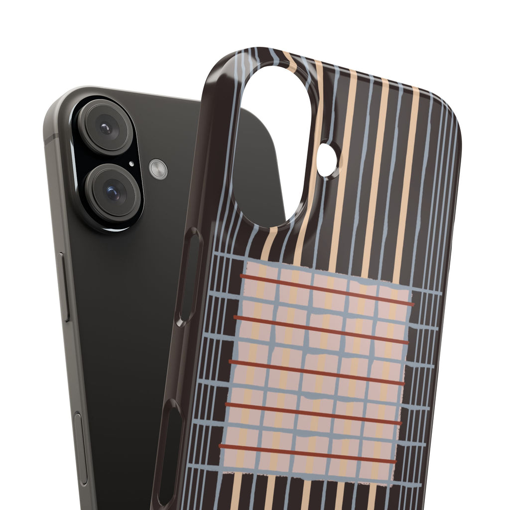 Slim Phone Case — Modern Geometric Stripe Pattern