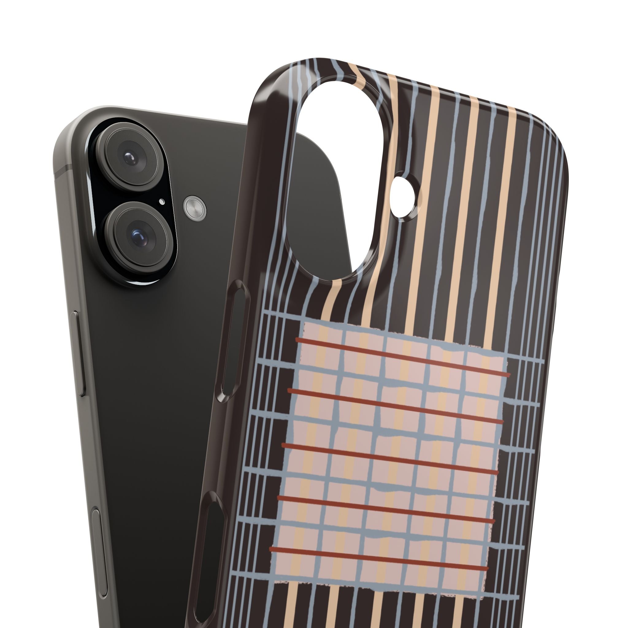 Slim Phone Case — Modern Geometric Stripe Pattern