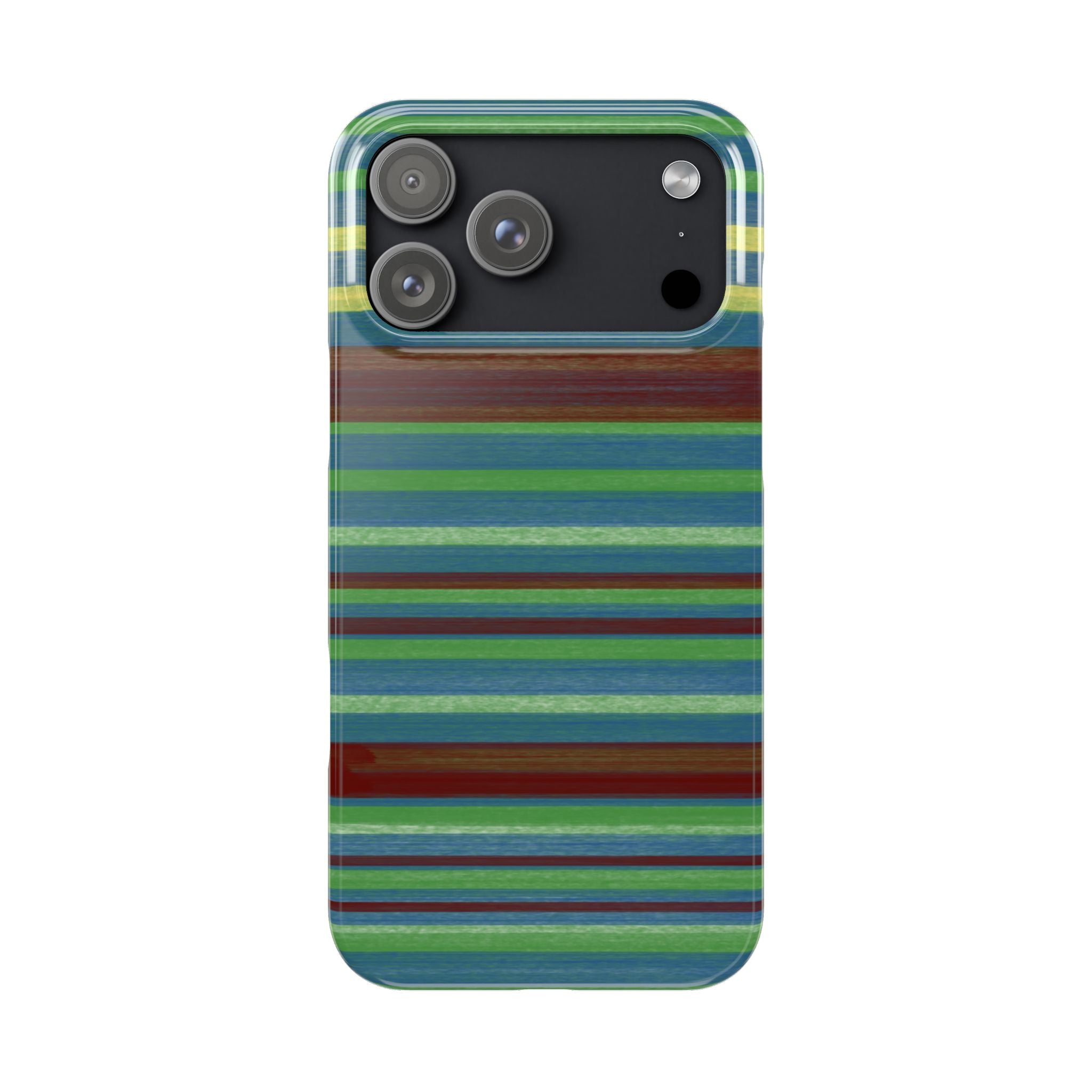 Striped Green Slim Phone Case — Blue & Teal Horizontal Stripes SATC Inspired
