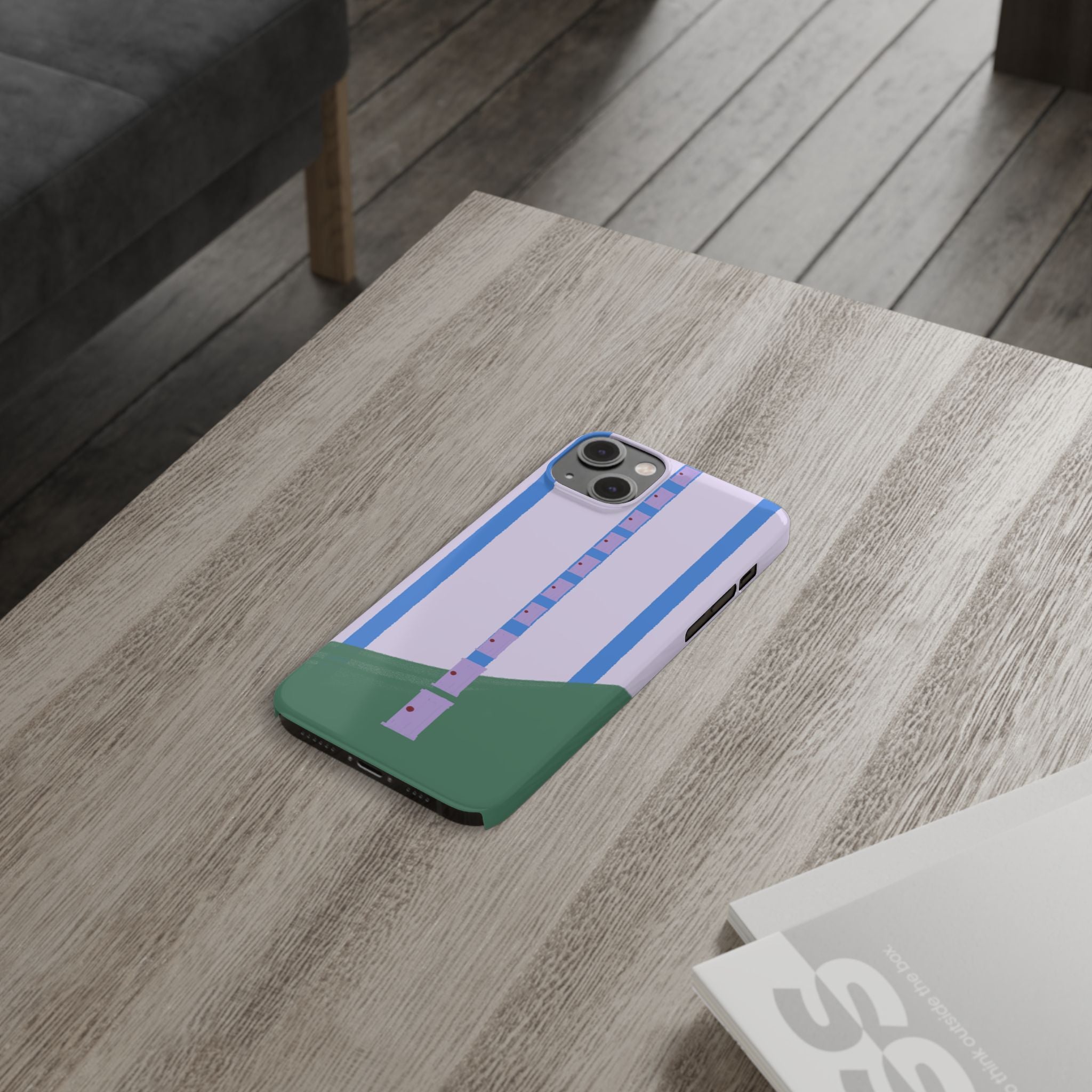 Slim Phone Case — Backroom-Inspired Minimal Chair Illustration