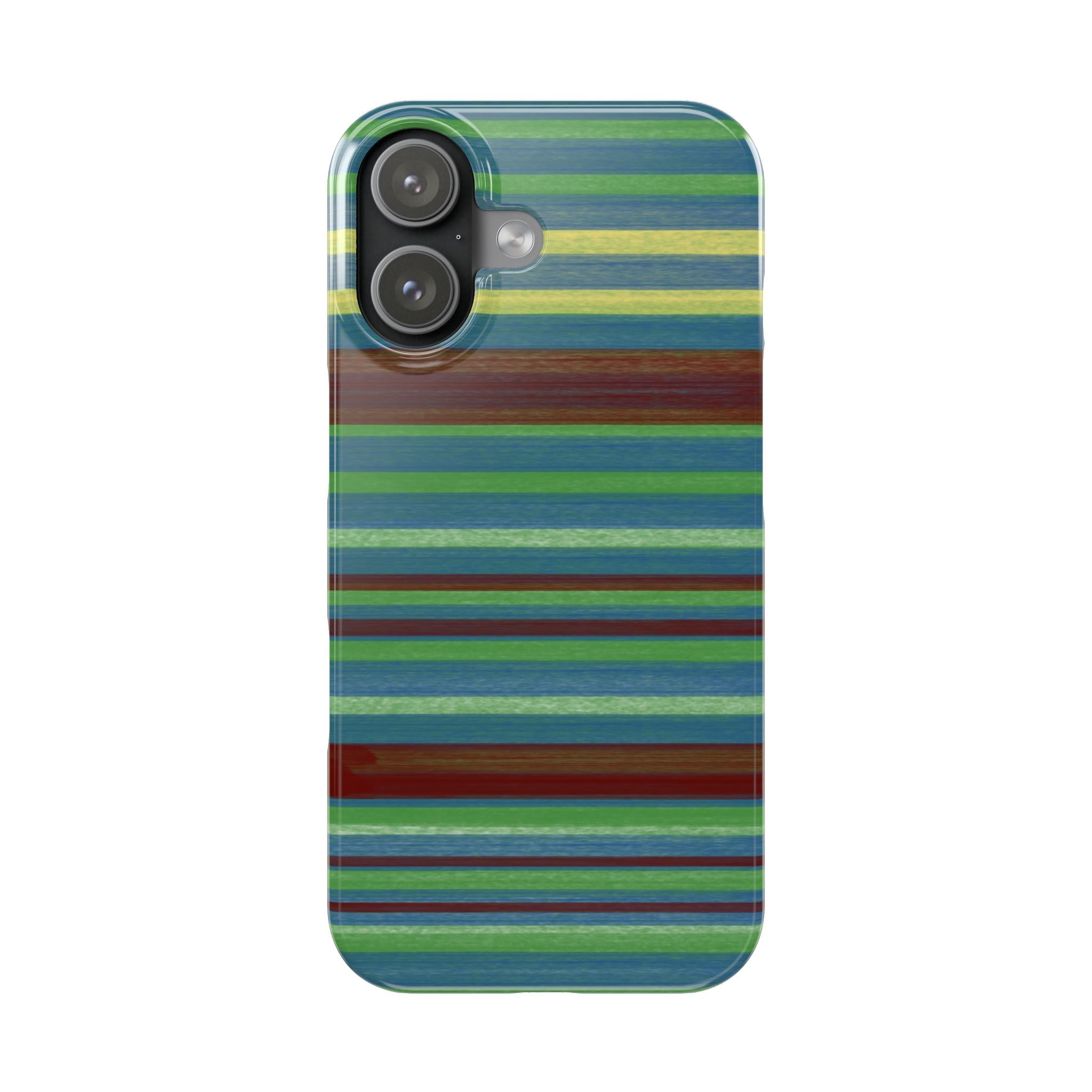 Striped Green Slim Phone Case — Blue & Teal Horizontal Stripes SATC Inspired