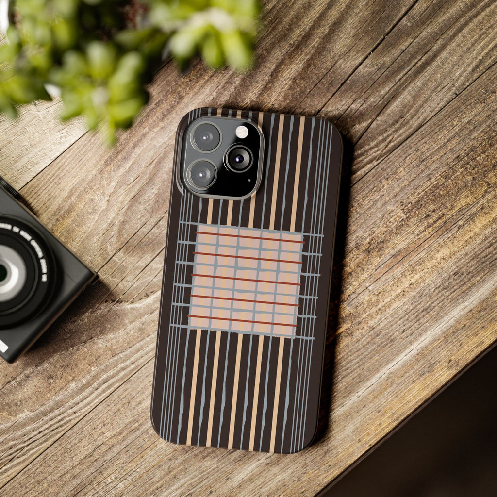 Slim Phone Case — Modern Geometric Stripe Pattern