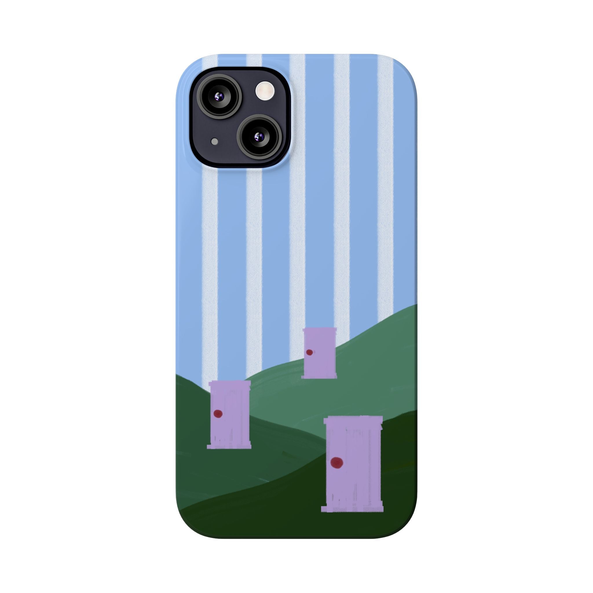 Slim Phone Case — Whimsical Purple Doorway on Green Hills Backrooms-Inspired