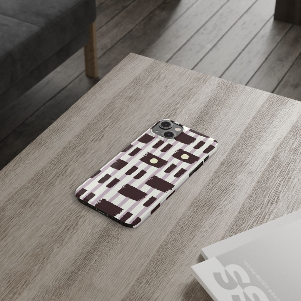 Slim Phone Case — Modern Geometric Stripe Pattern