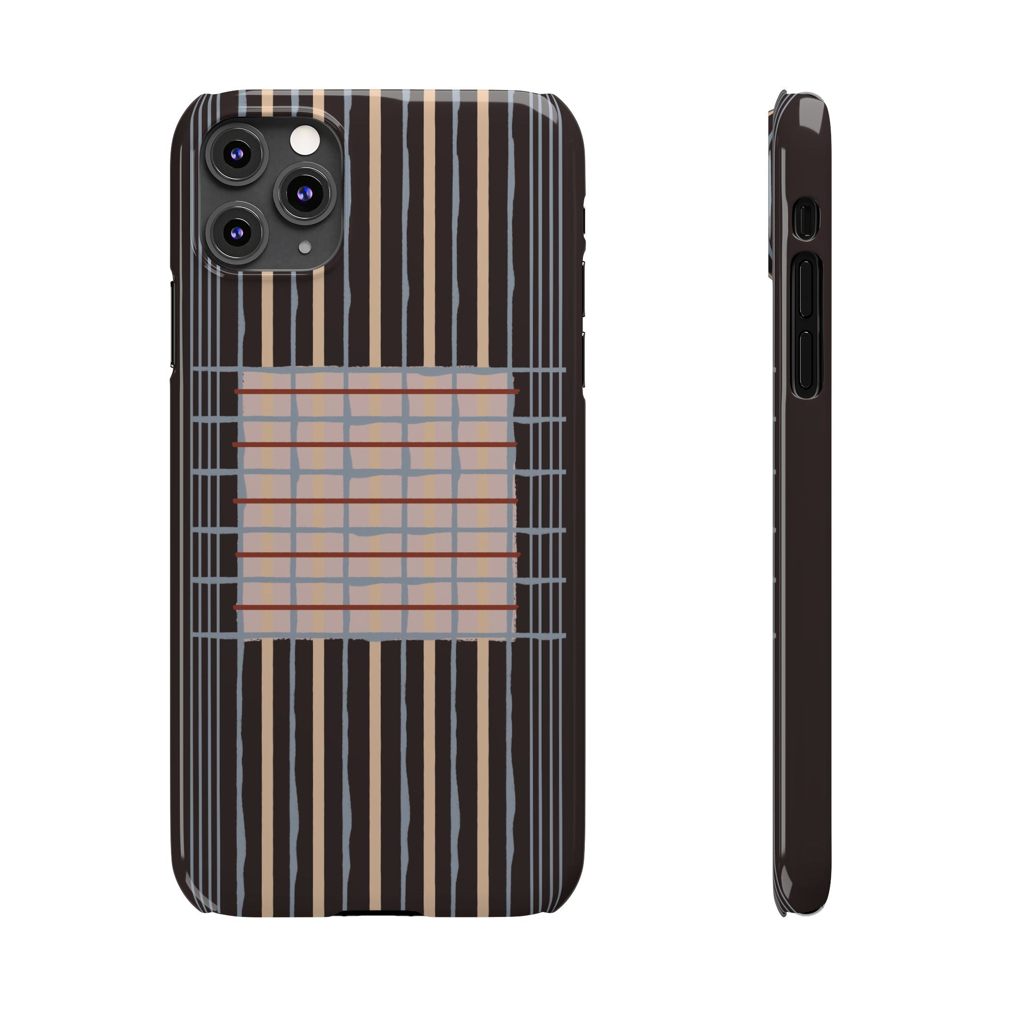 Slim Phone Case — Modern Geometric Stripe Pattern