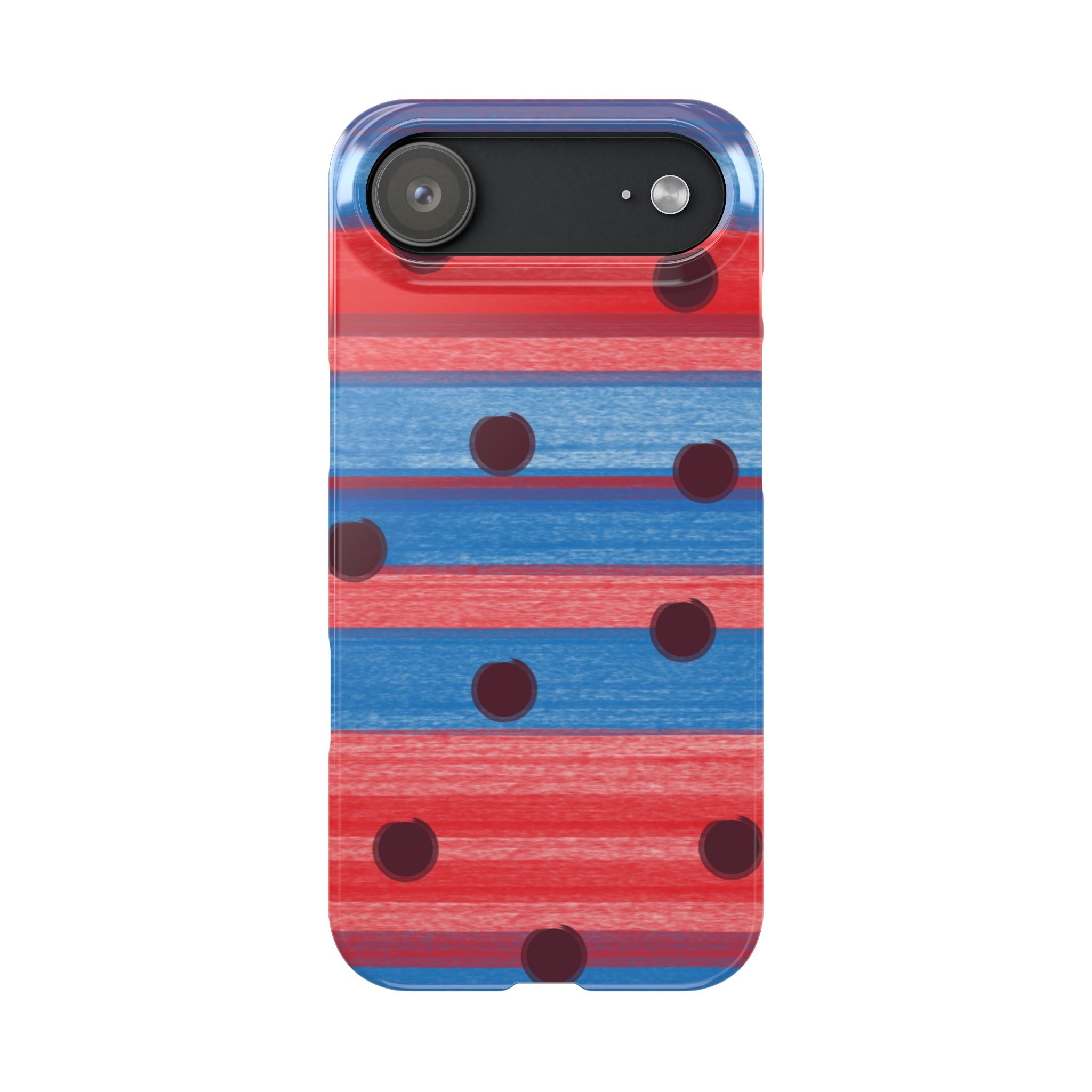 Slim Phone Case — Red & Blue Striped Polka Dot Pattern SATC Inspired