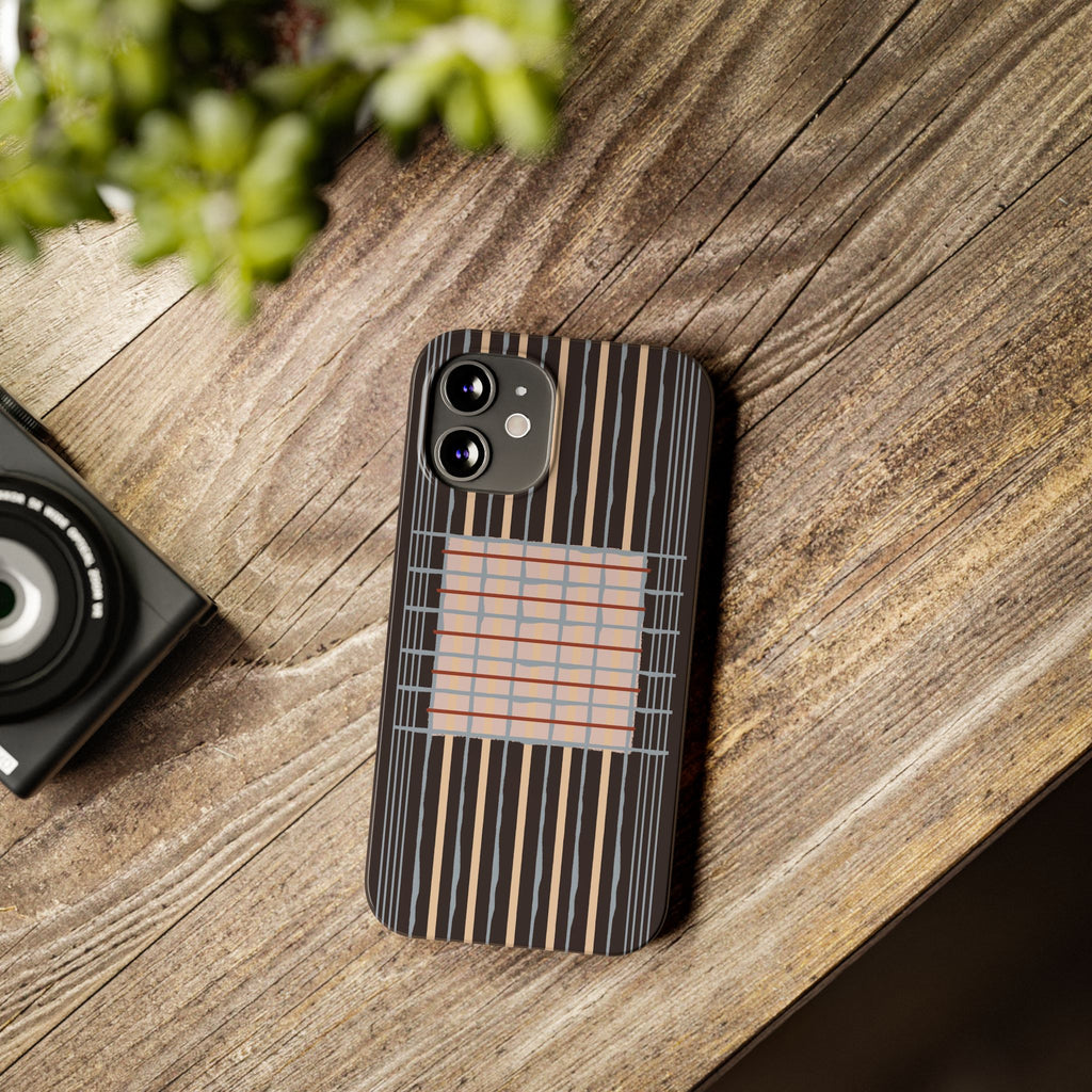 Slim Phone Case — Modern Geometric Stripe Pattern
