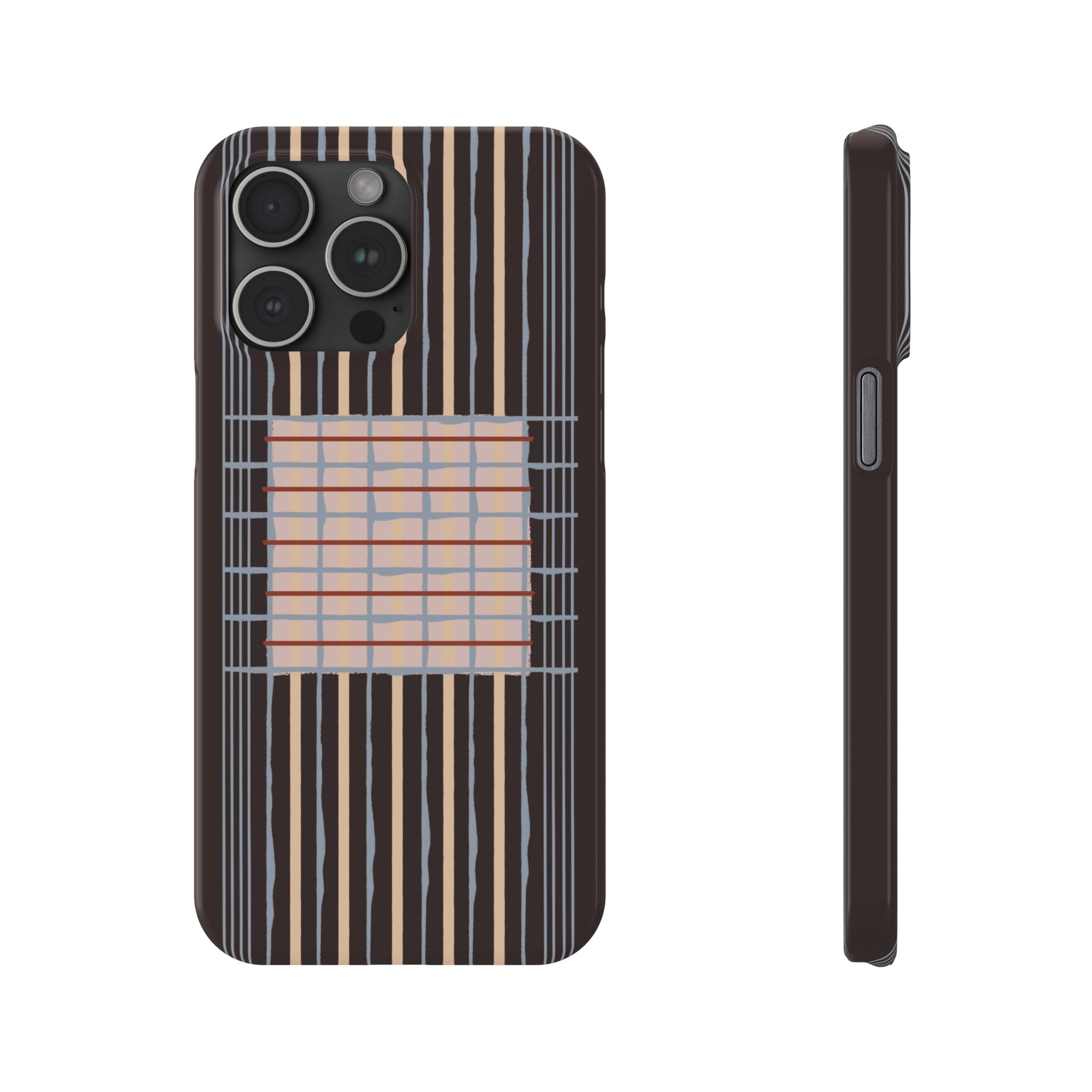 Slim Phone Case — Modern Geometric Stripe Pattern