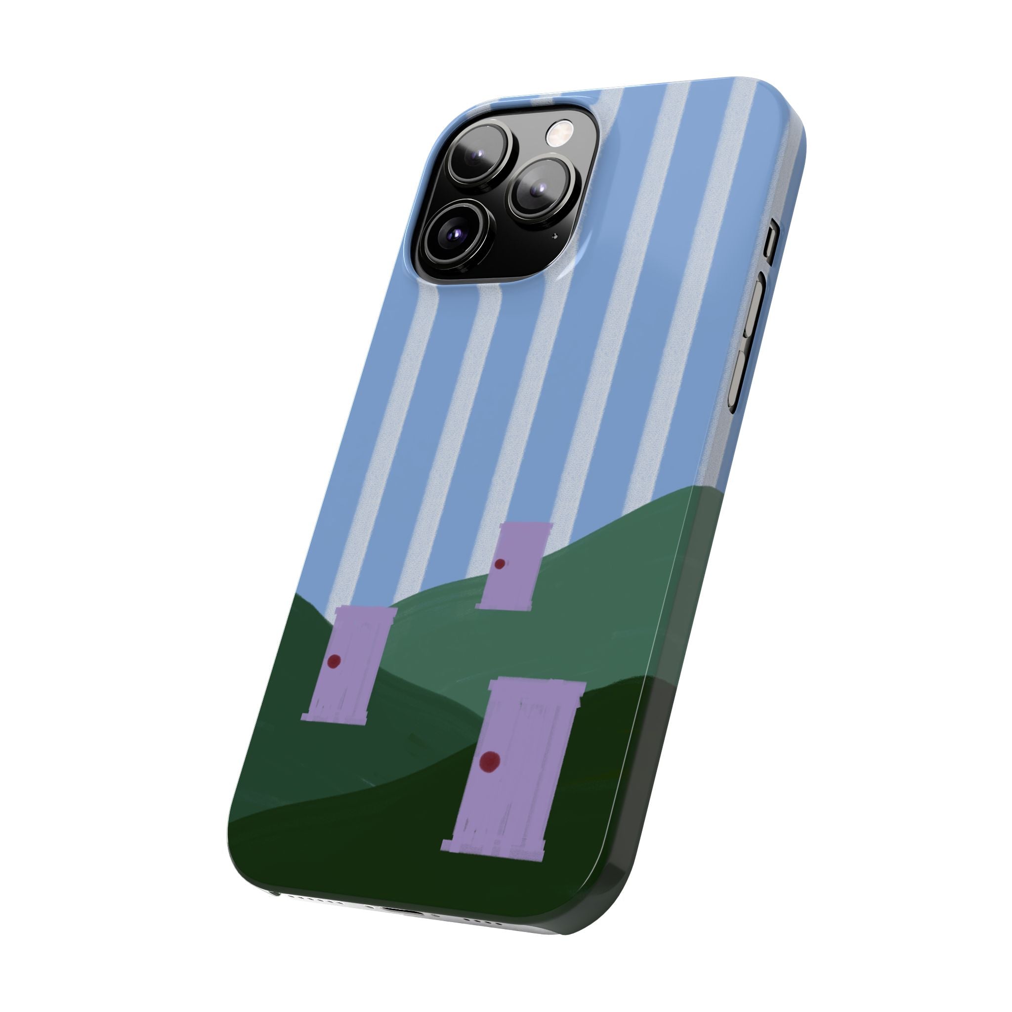 Slim Phone Case — Whimsical Purple Doorway on Green Hills Backrooms-Inspired
