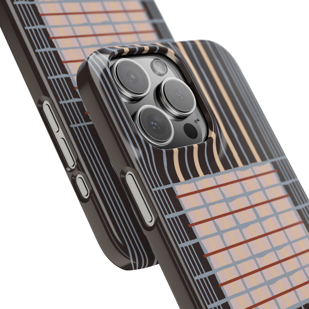 Slim Phone Case — Modern Geometric Stripe Pattern