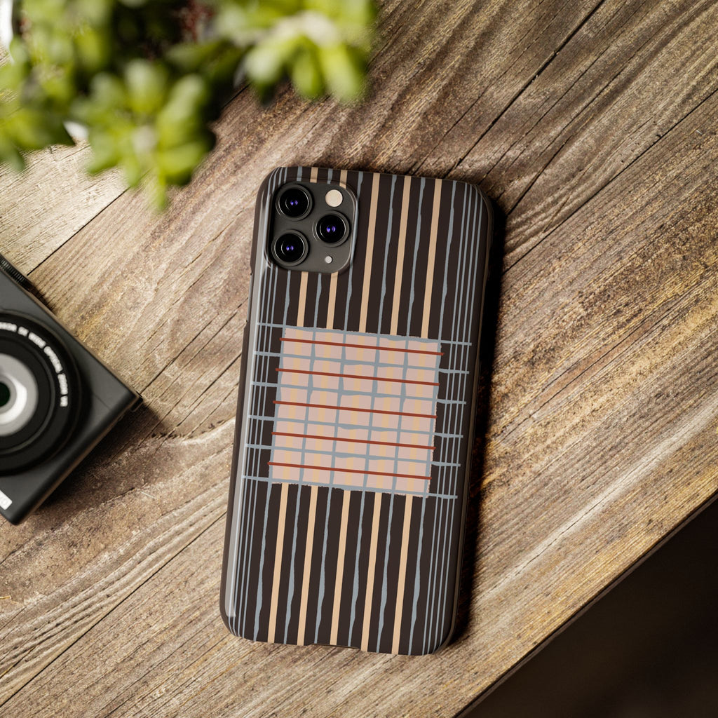 Slim Phone Case — Modern Geometric Stripe Pattern