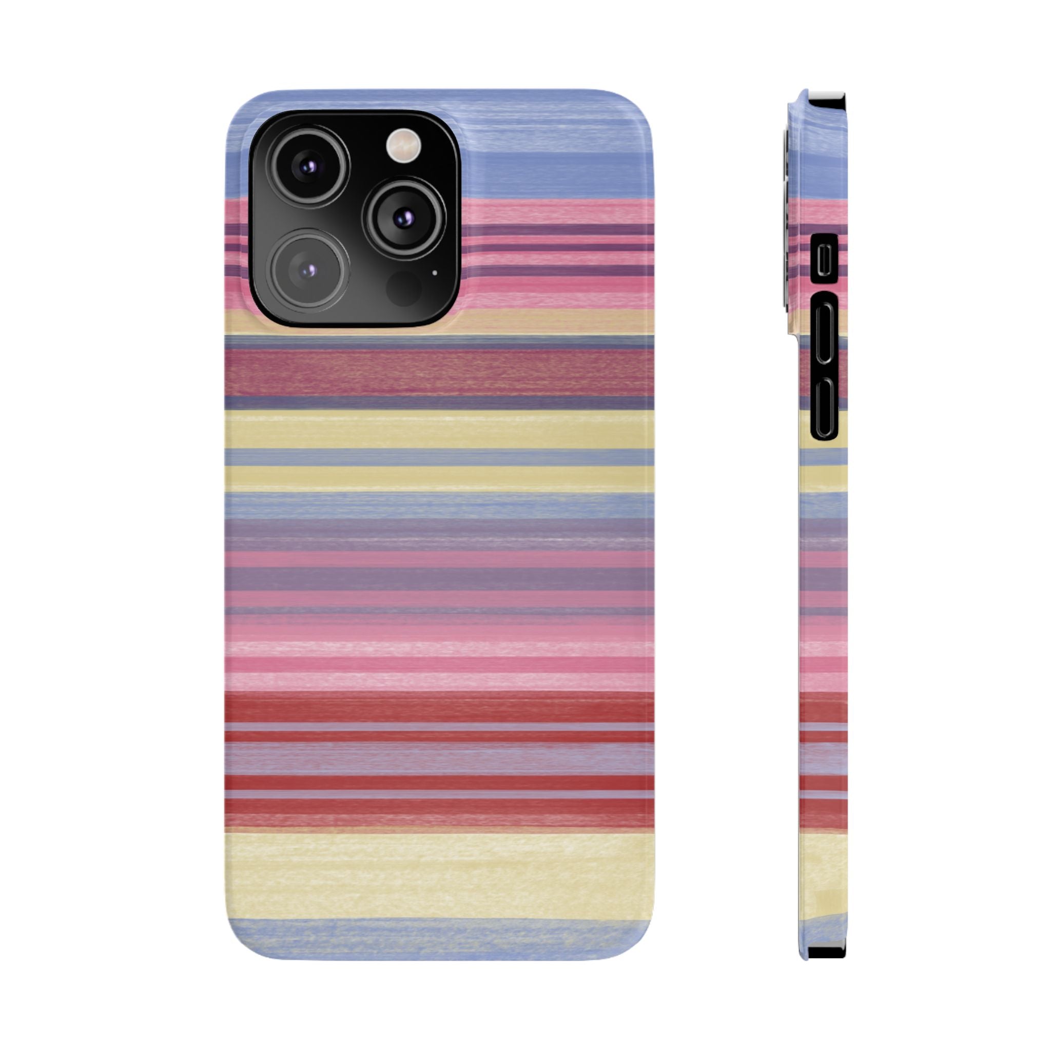 Slim Phone Case — Retro Pastel Striped Design SATC Inspired
