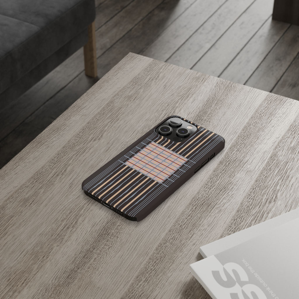 Slim Phone Case — Modern Geometric Stripe Pattern